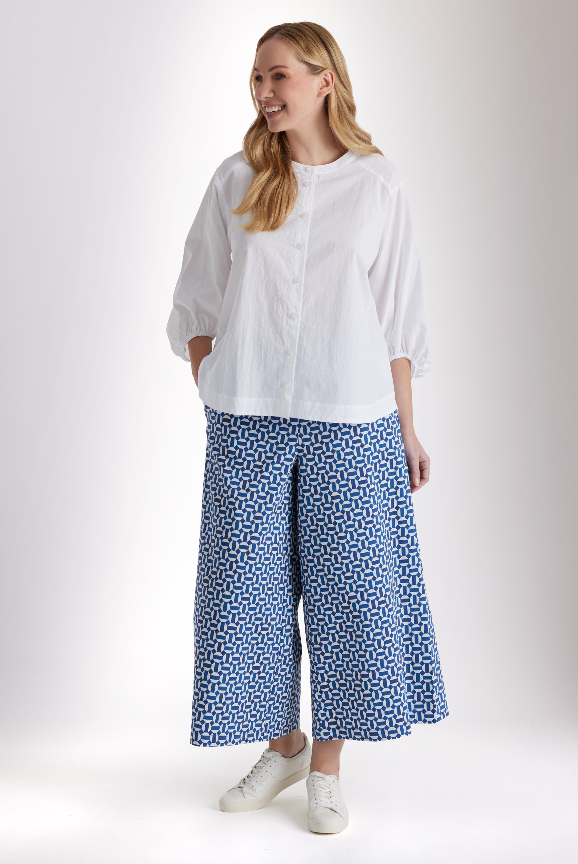 Weite Culotte DUKANA aus Bio - Baumwolle mit Gummibund - FOX'S - Fashion