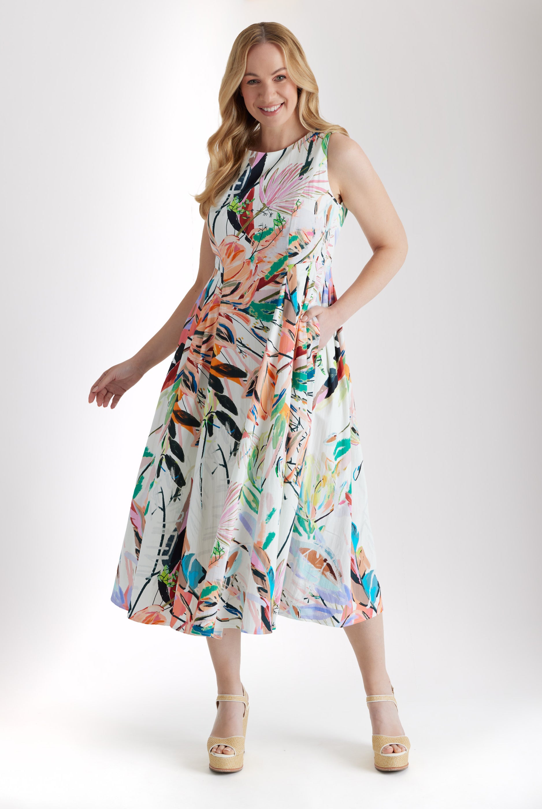 Tailliertes Midi - Kleid DEMONA aus Bio - Baumwolle - FOX'S - Fashion