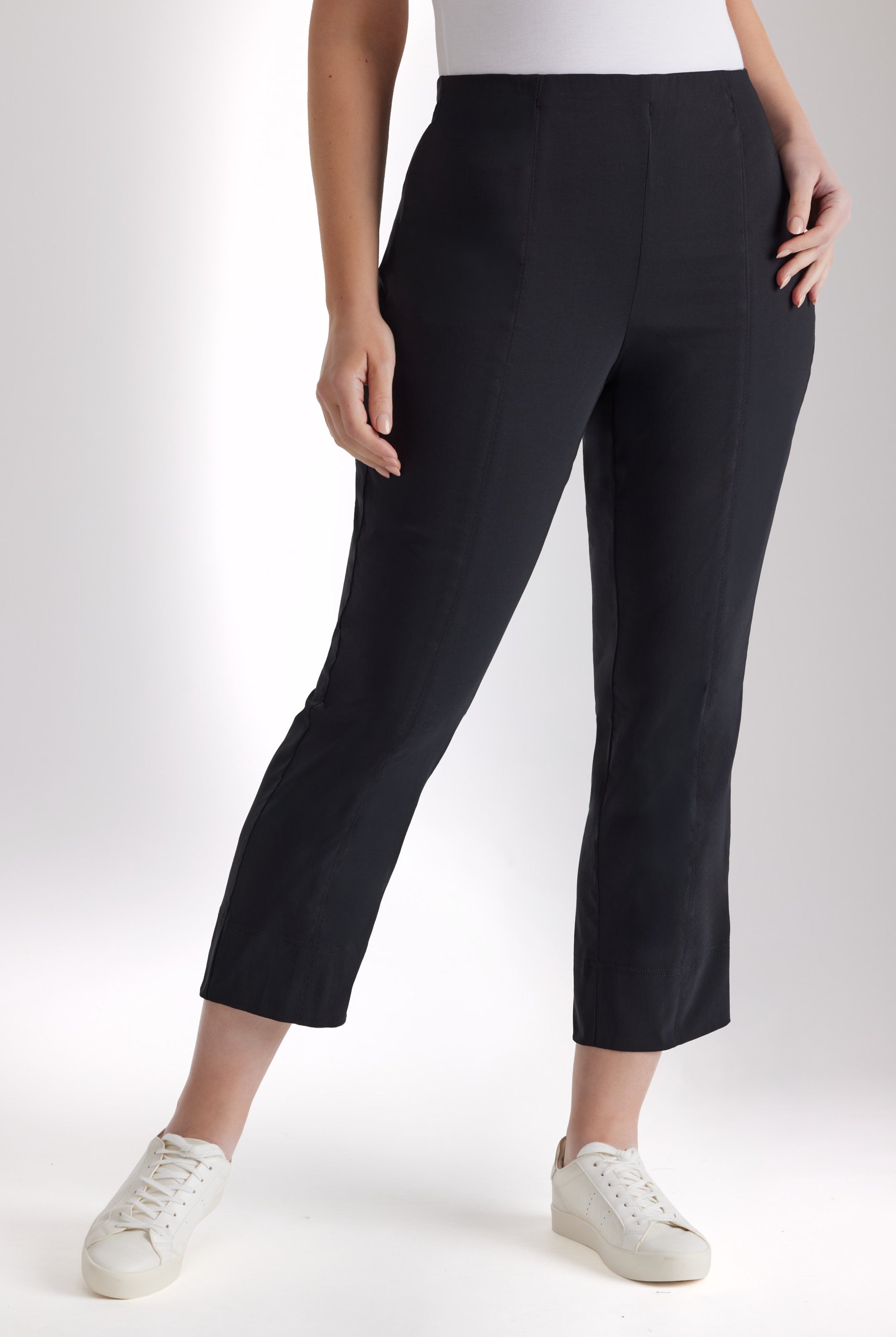 Schmale 7/8 - Hose MESSINI aus Baumwollmix mit Stretch in Schwarz- FOX'S - Fashion
