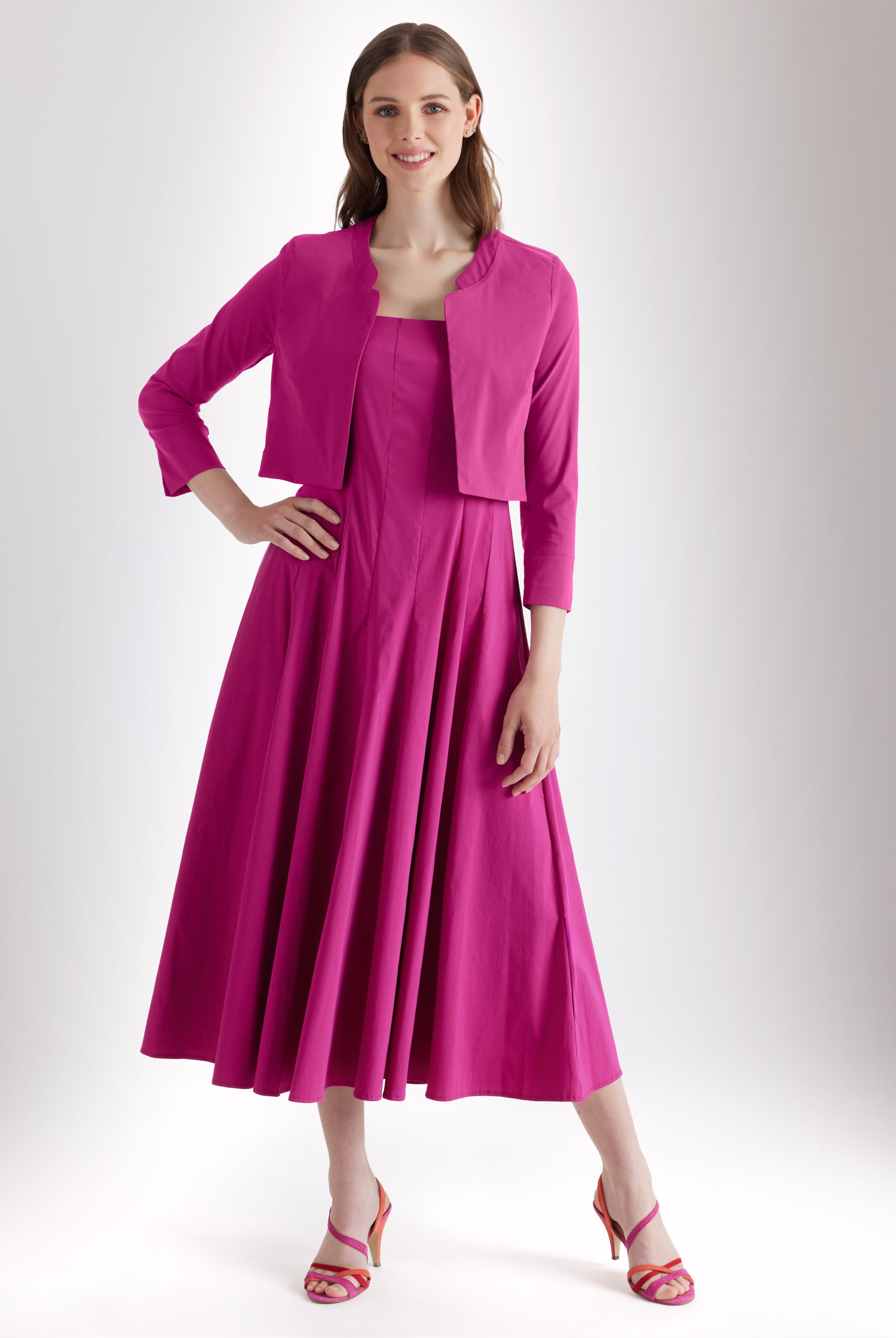 Bolero MYAGO aus Baumwollmix mit Elasthan und 3/4 - Arm - FOX'S - Fashion