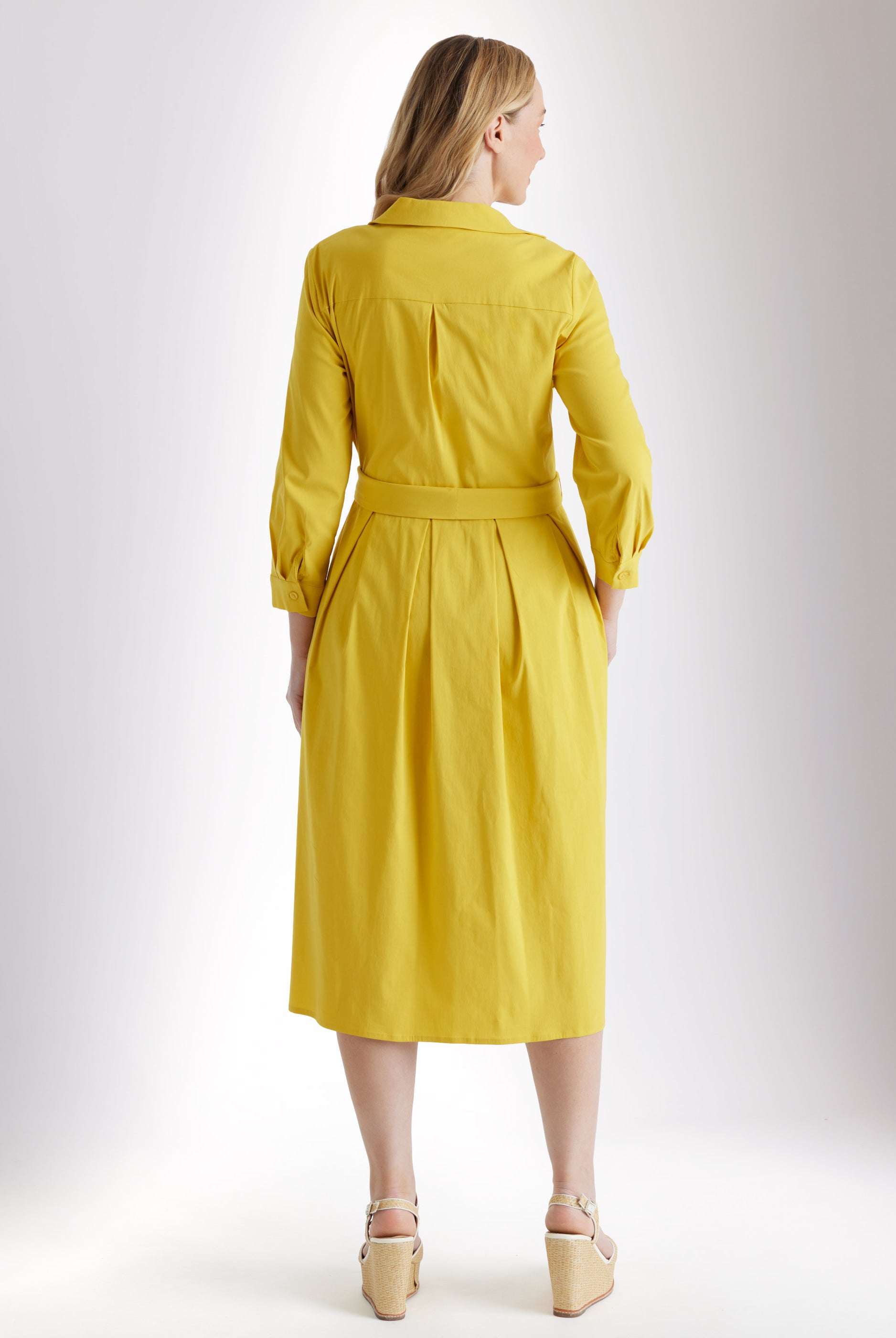 Tailliertes Hemdblusenkleid MYLADJA aus Baumwollmix mit Stretch - FOX'S - Fashion