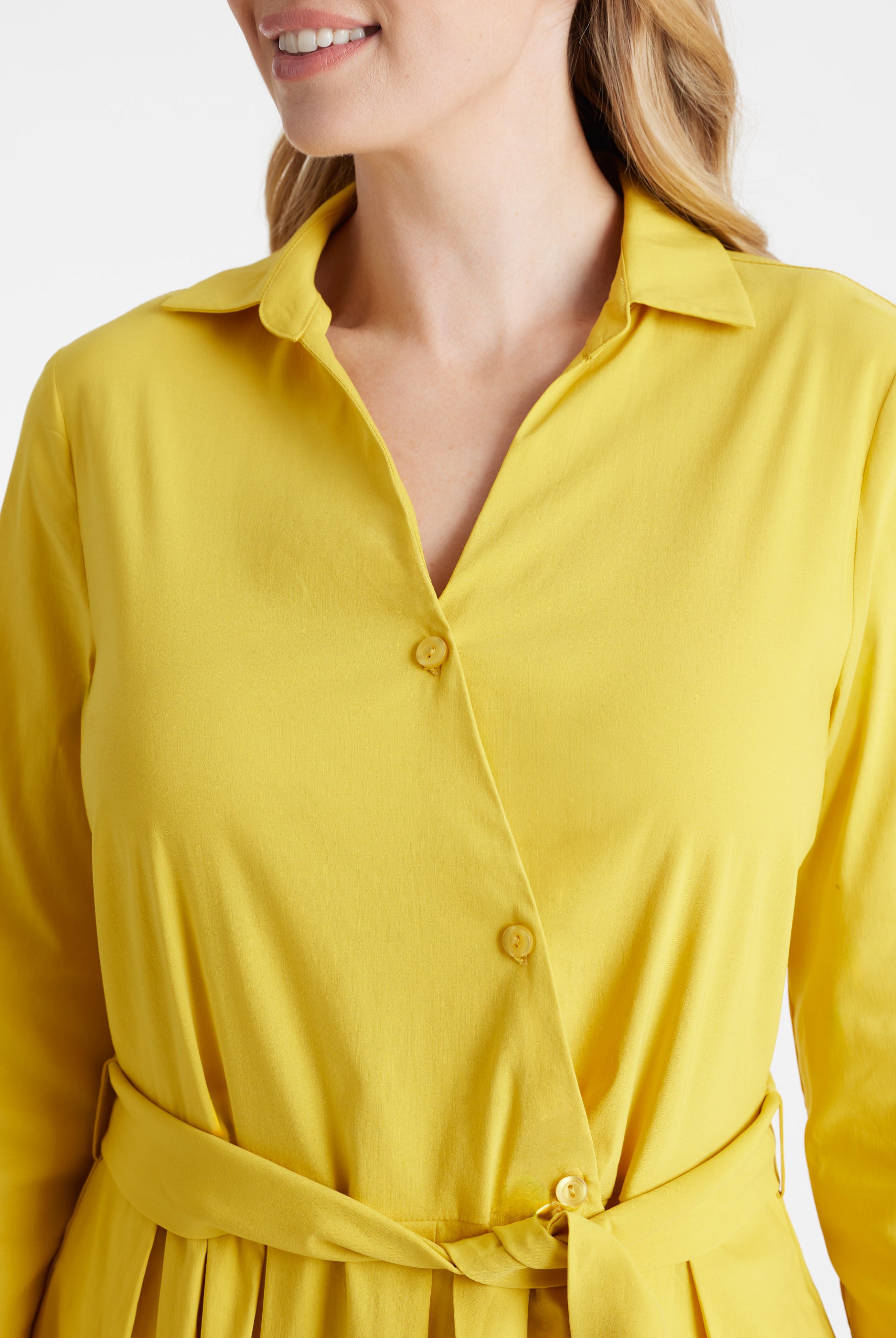 Tailliertes Hemdblusenkleid MYLADJA aus Baumwollmix mit Stretch - FOX'S - Fashion