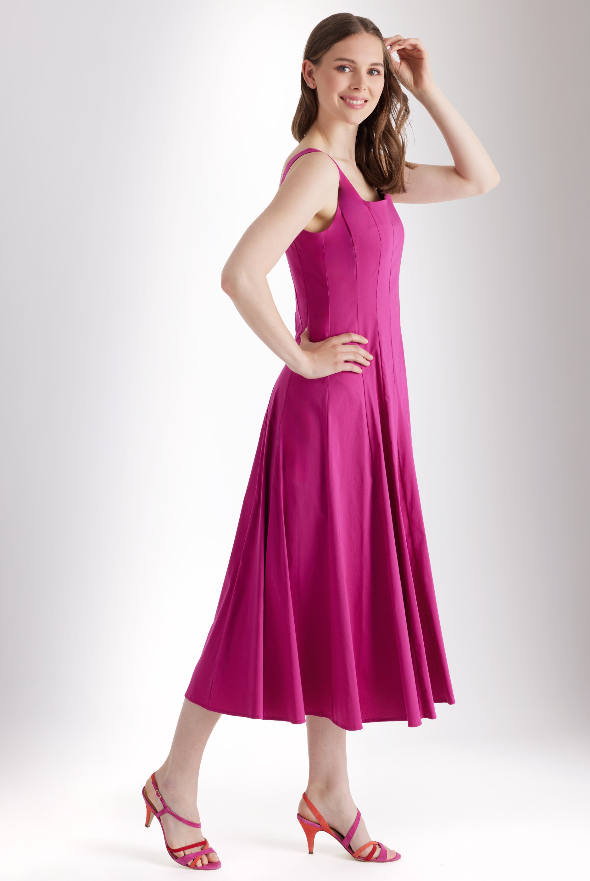 Ausgestelltes Midi - Kleid MYASHI aus Baumwollmix mit Stretch - FOX'S - Fashion