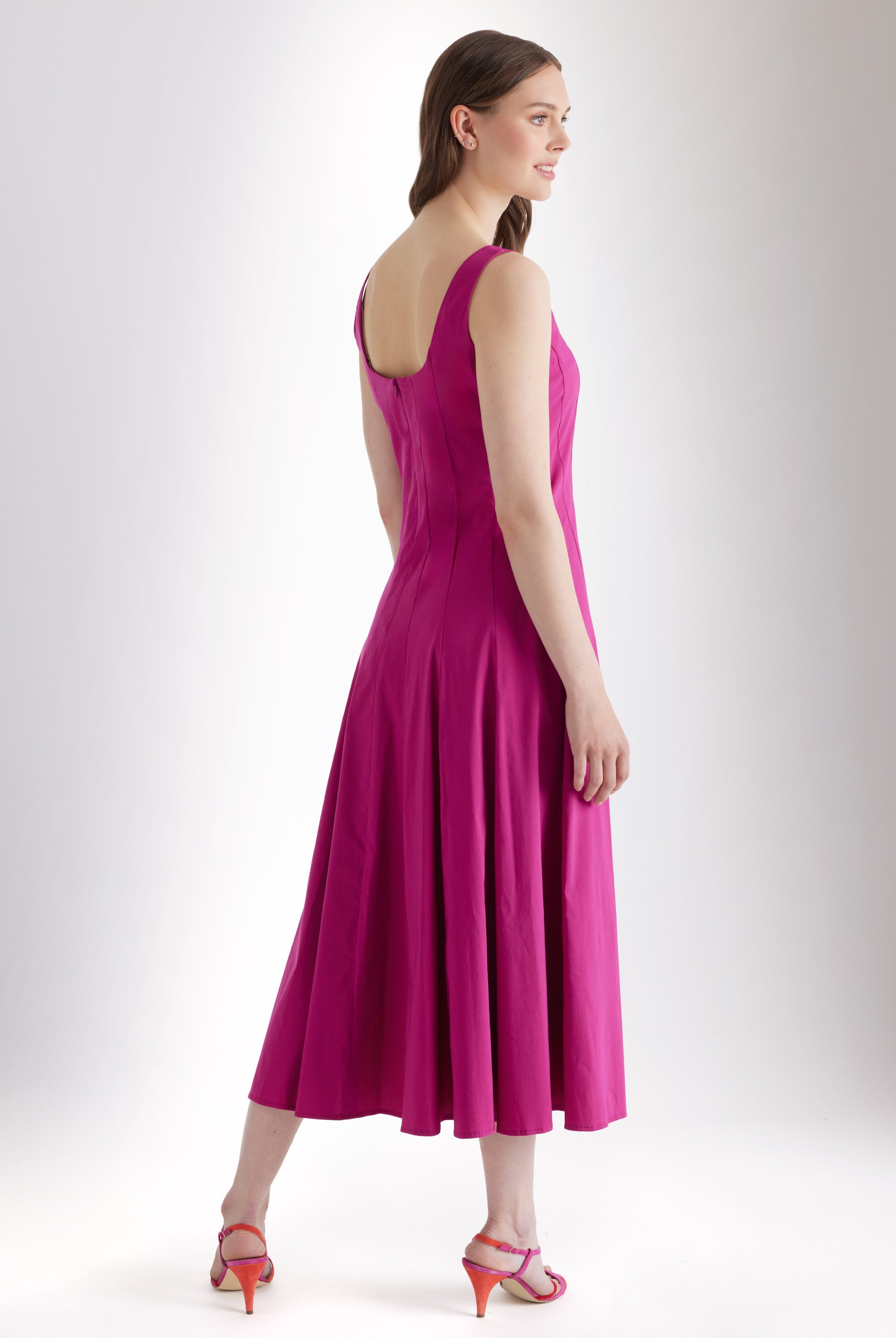 Ausgestelltes Midi - Kleid MYASHI aus Baumwollmix mit Stretch - FOX'S - Fashion