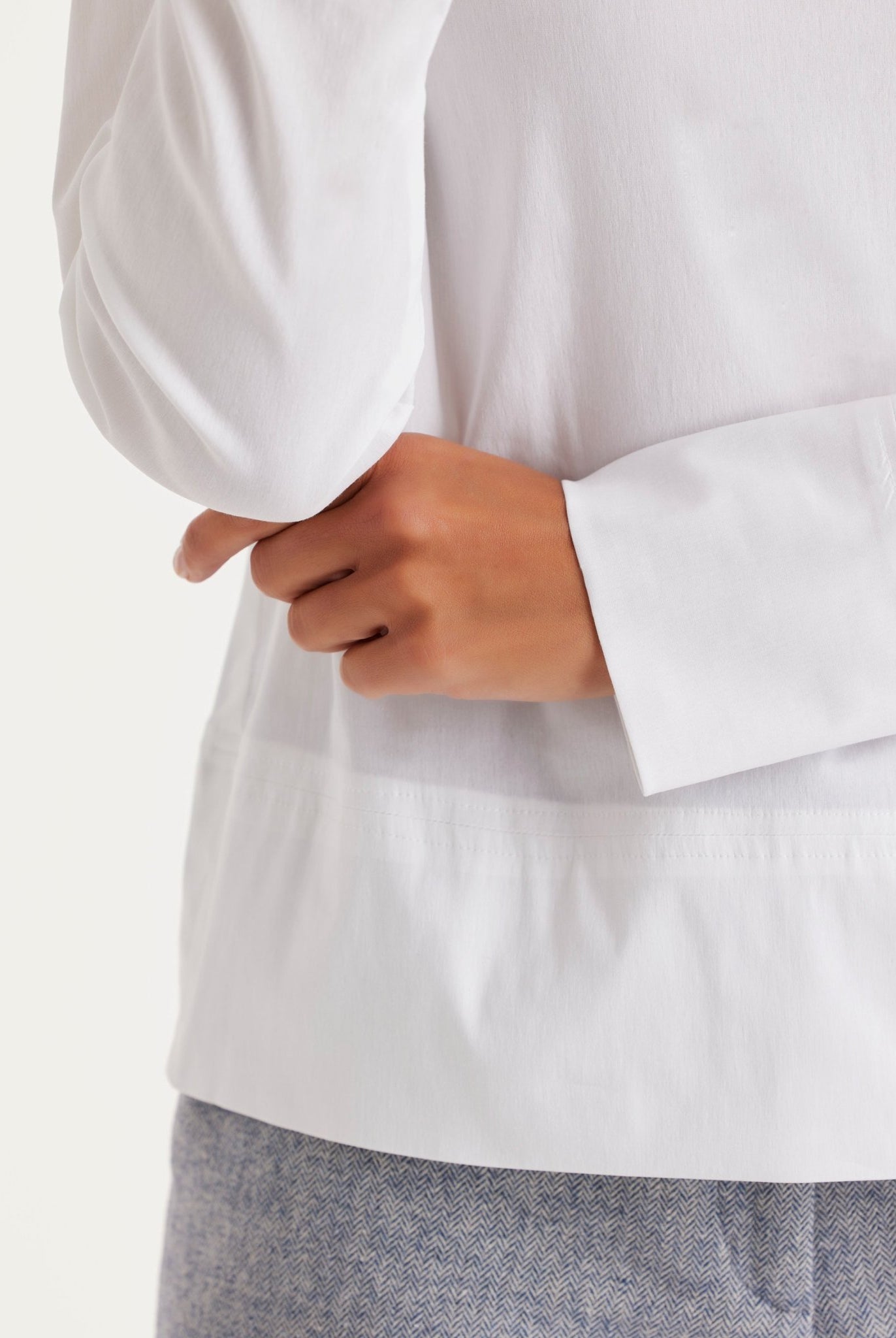 Bluse BARISCO mit Wasserfallkragen und langem Arm - FOX'S - Fashion