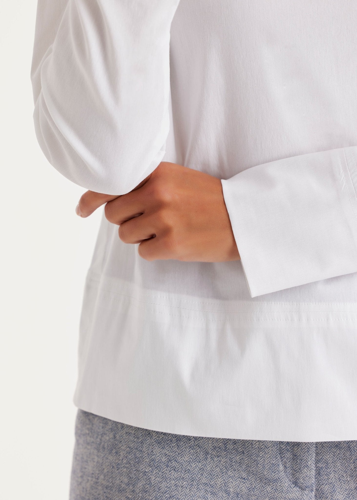 Bluse BARISCO mit Wasserfallkragen und langem Arm - FOX'S - Fashion