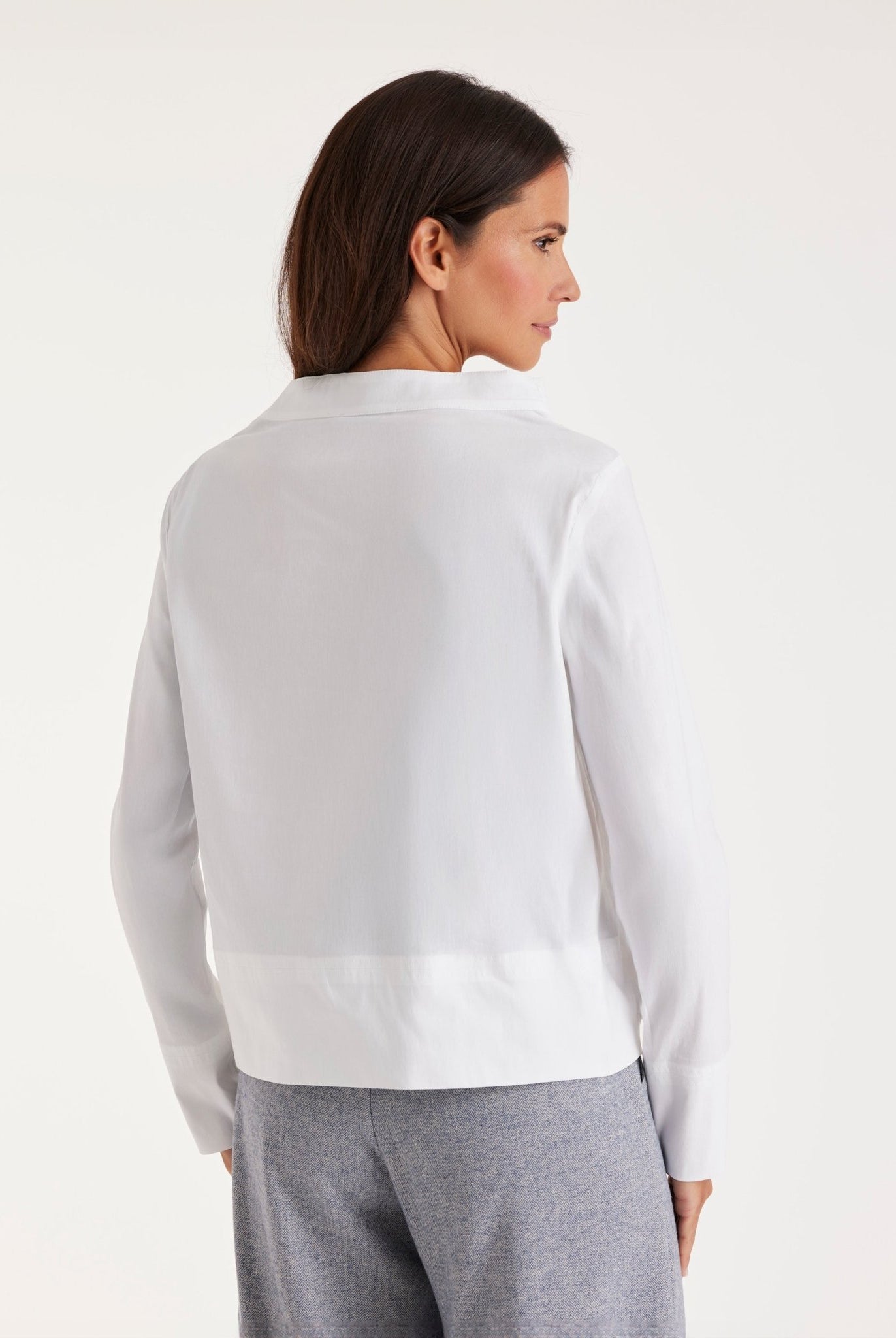 Bluse BARISCO mit Wasserfallkragen und langem Arm - FOX'S - Fashion