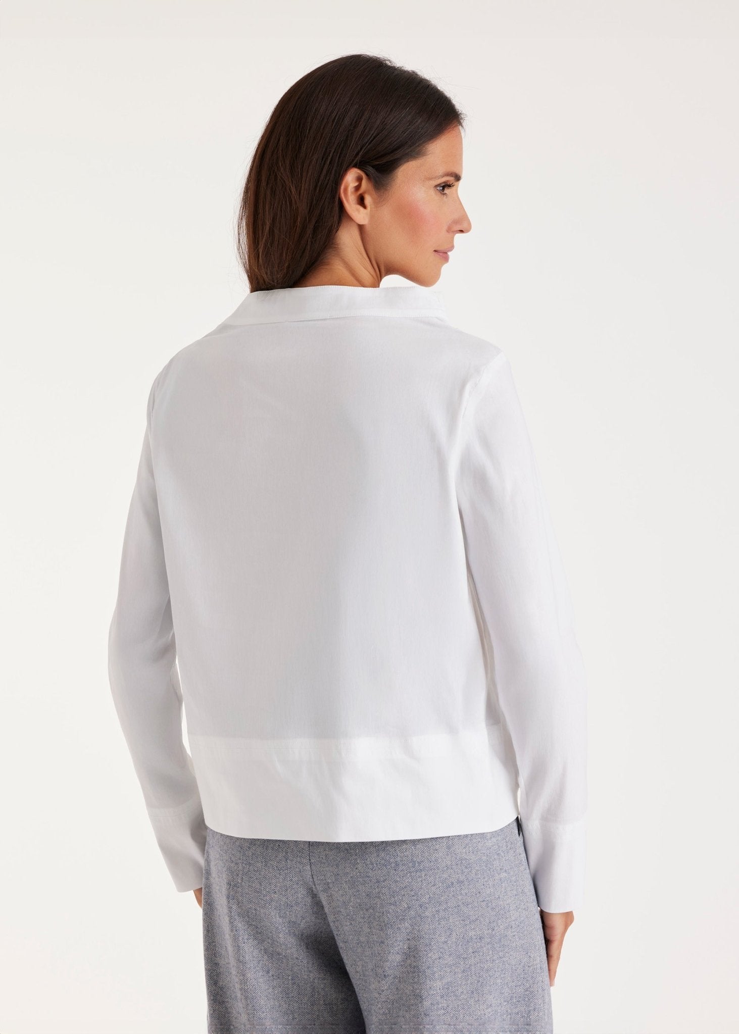 Bluse BARISCO mit Wasserfallkragen und langem Arm - FOX'S - Fashion