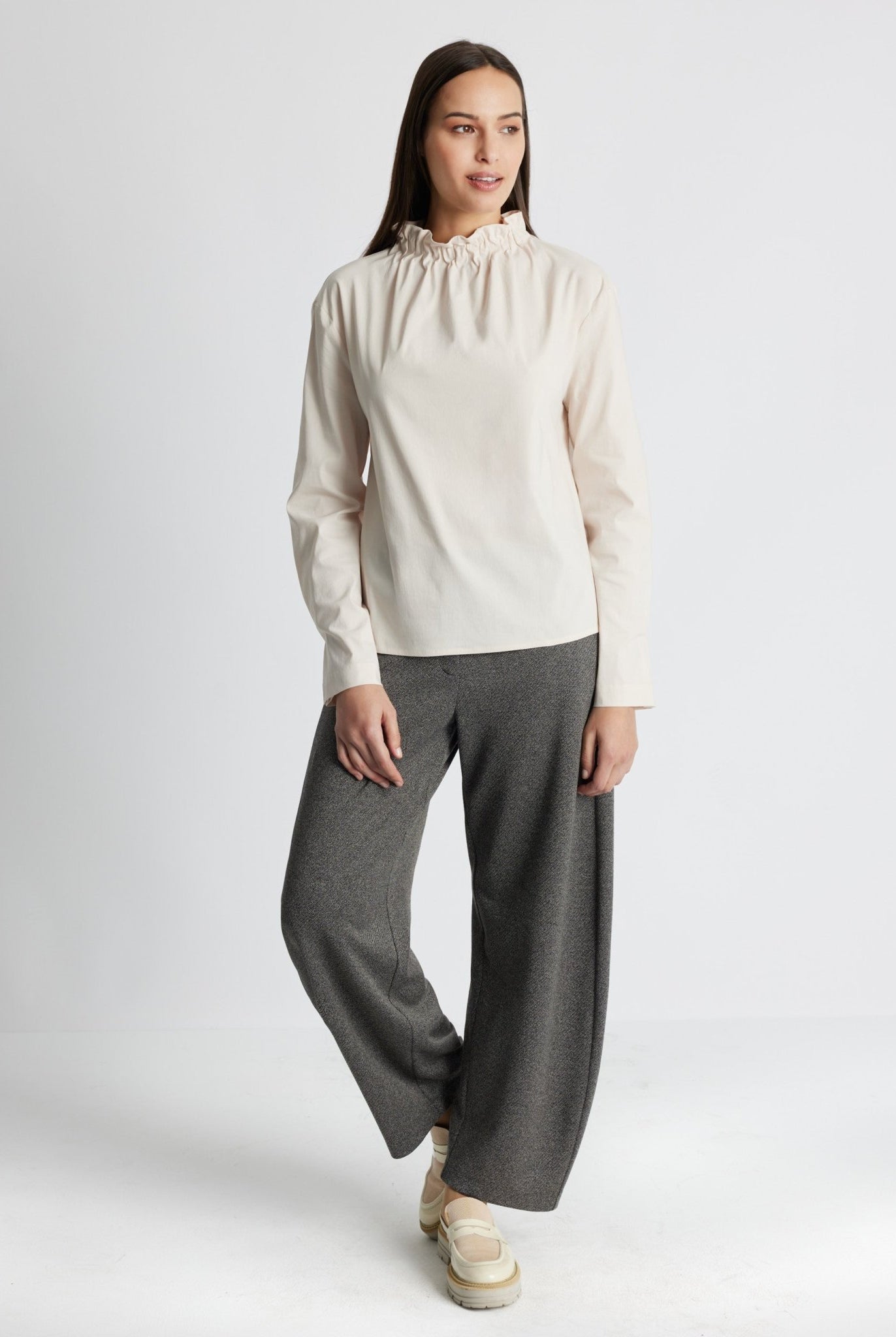Gerade Bluse BLYNA aus leichtem Baumwoll-Mix mit Stretch - FOX'S-Fashion