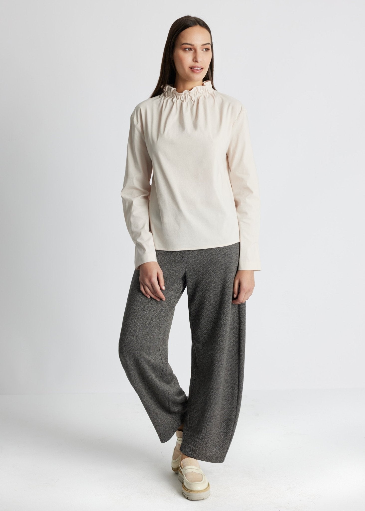 Gerade Bluse BLYNA aus leichtem Baumwoll-Mix mit Stretch - FOX'S-Fashion