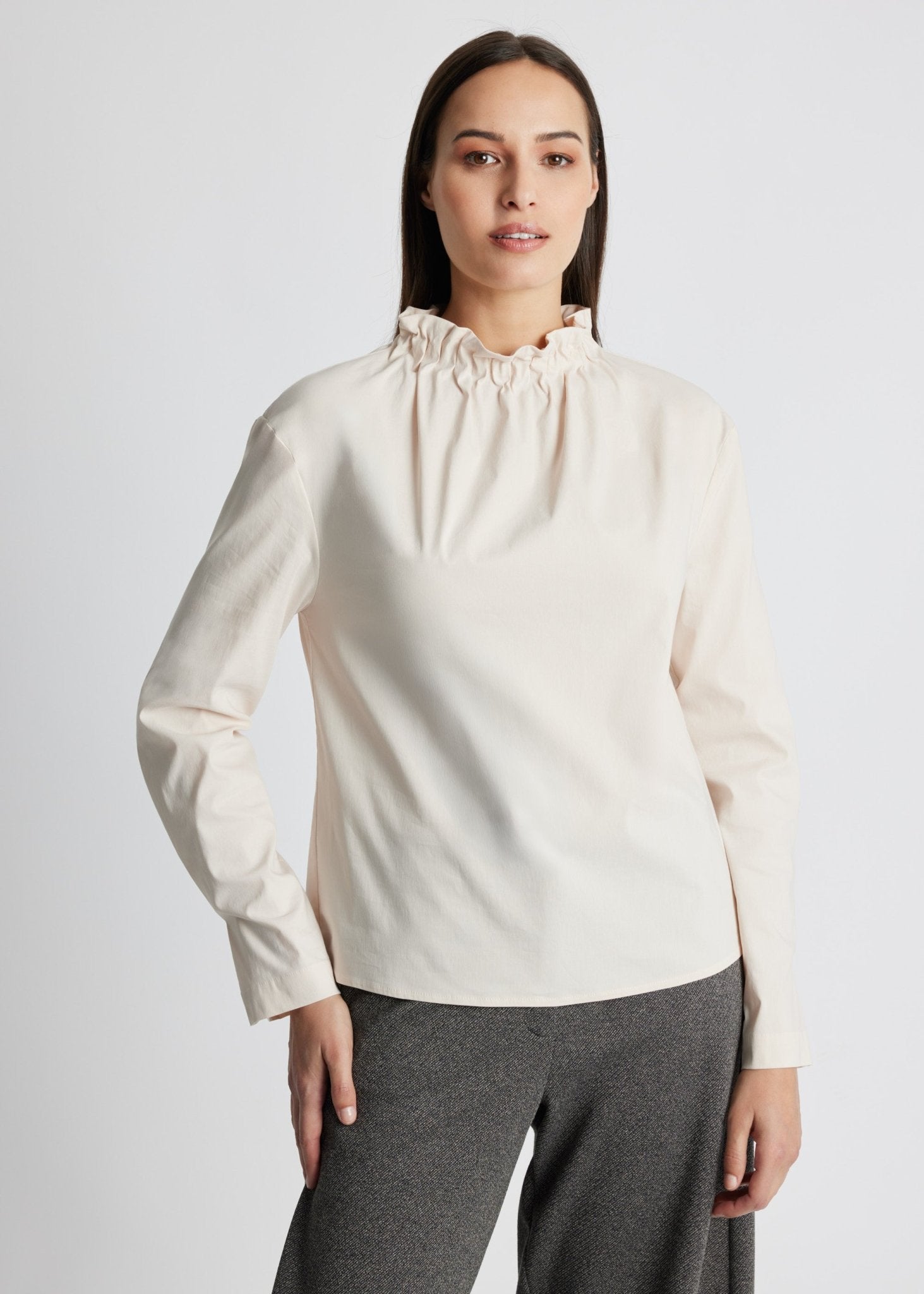 Gerade Bluse BLYNA aus leichtem Baumwoll-Mix mit Stretch - FOX'S-Fashion