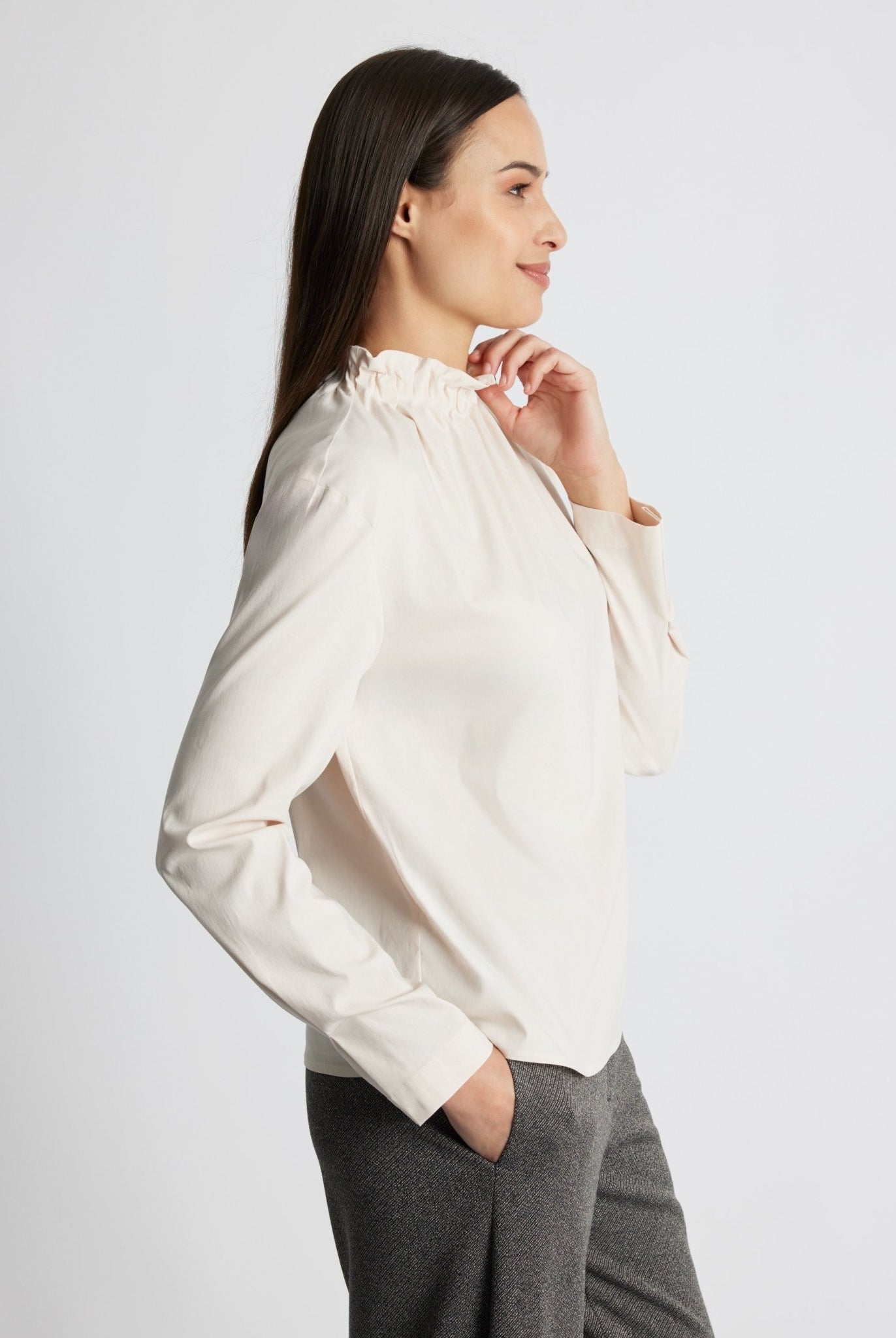 Gerade Bluse BLYNA aus leichtem Baumwoll-Mix mit Stretch - FOX'S-Fashion