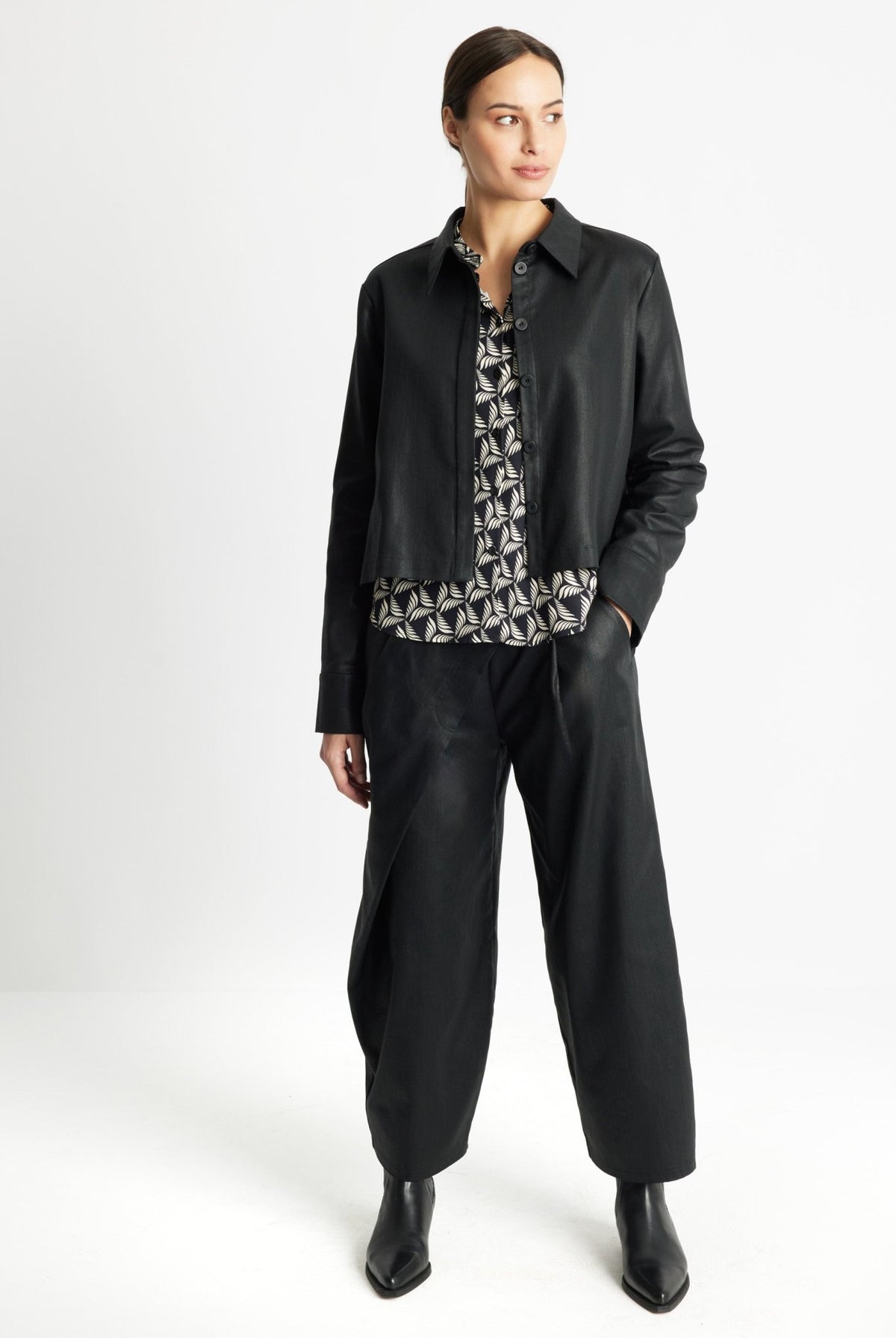 Gerade Hemdjacke ZANZIA aus 100 % Baumwolle - FOX'S-Fashion