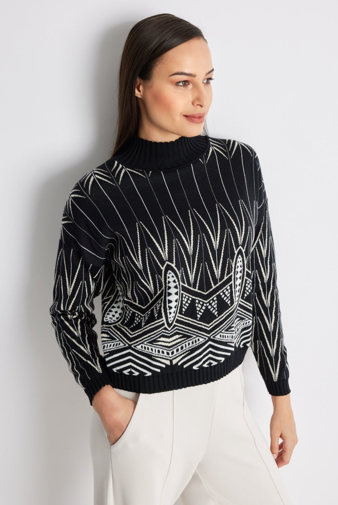Gerader Strickpullover DARIBO aus Baumwoll-Mix - FOX'S-Fashion