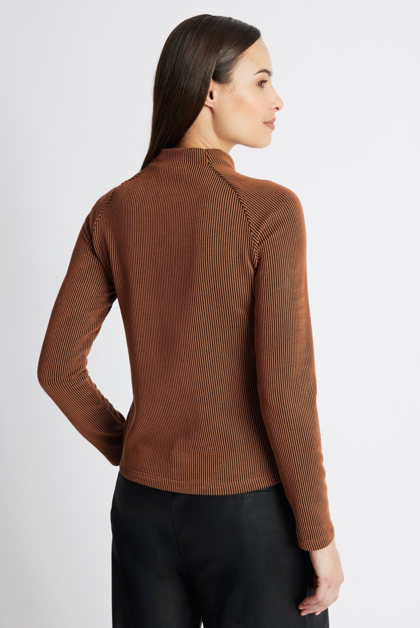 Gerades Shirt POETRA aus fein geripptem Viskose-Mix - FOX'S-Fashion