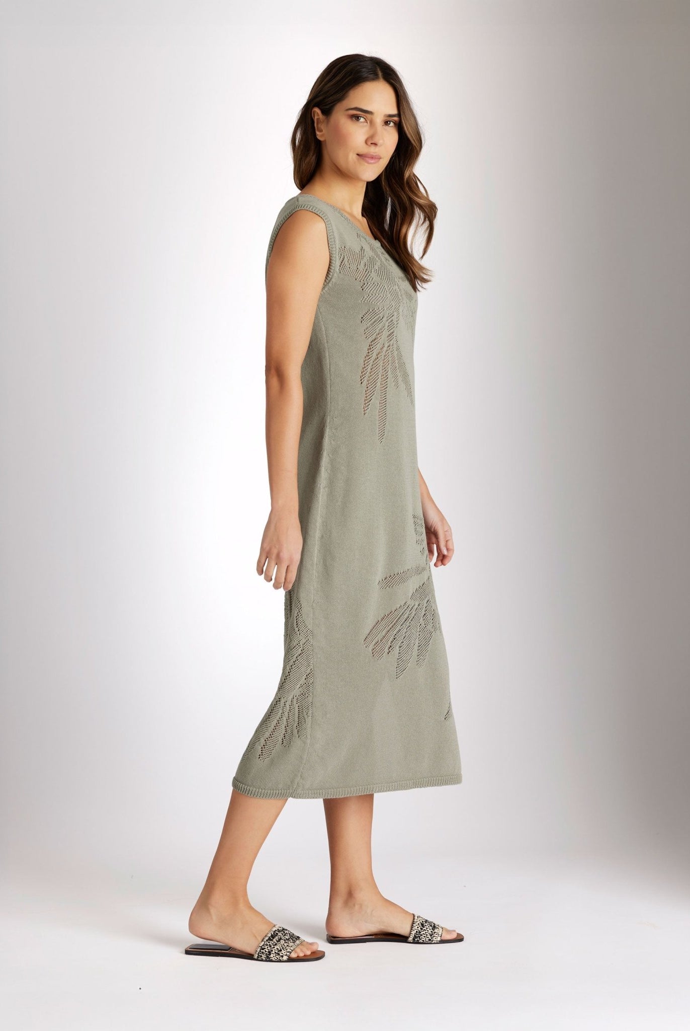 Gerades Strickkleid TORNADA aus Baumwolle und Leinen - FOX'S - Fashion