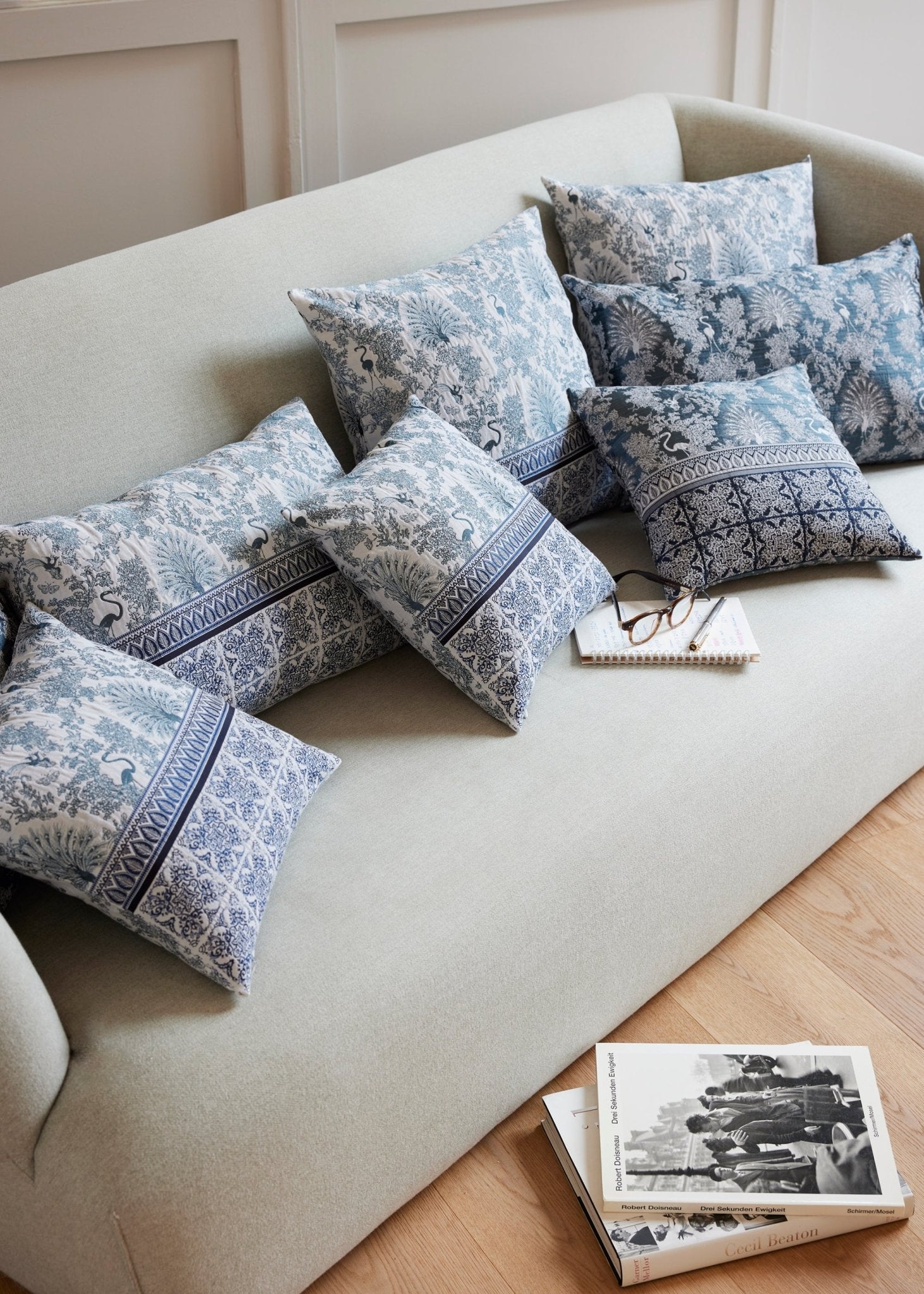 Gewebte Dekokissenhülle EVELIN in edlem Jacquard aus Baumwoll - Viskose - Mix - FOX'S - Fashion