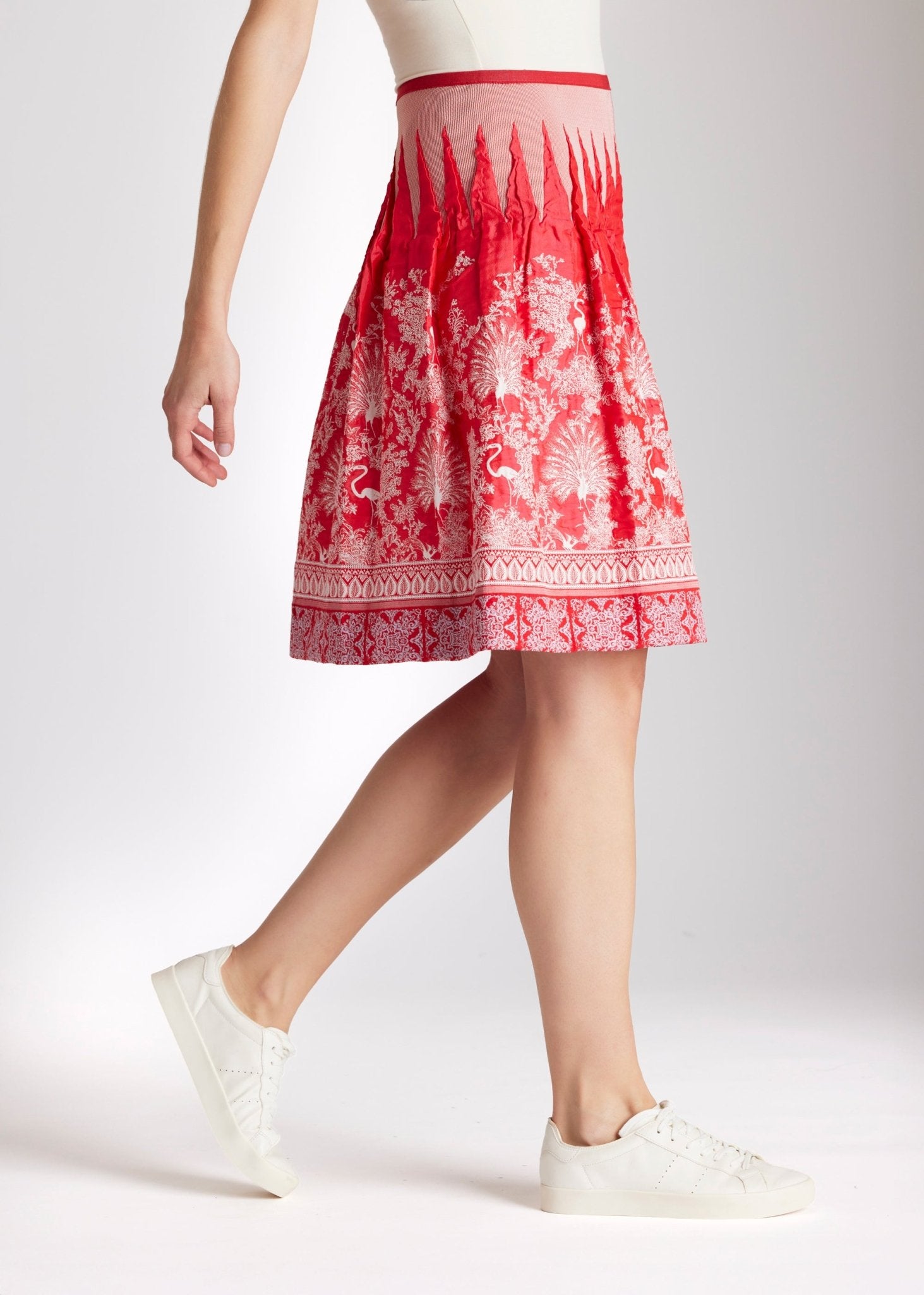 Kurzer One Size Rock LACROSA-S mit Gummiband und Vogelmuster in Rot