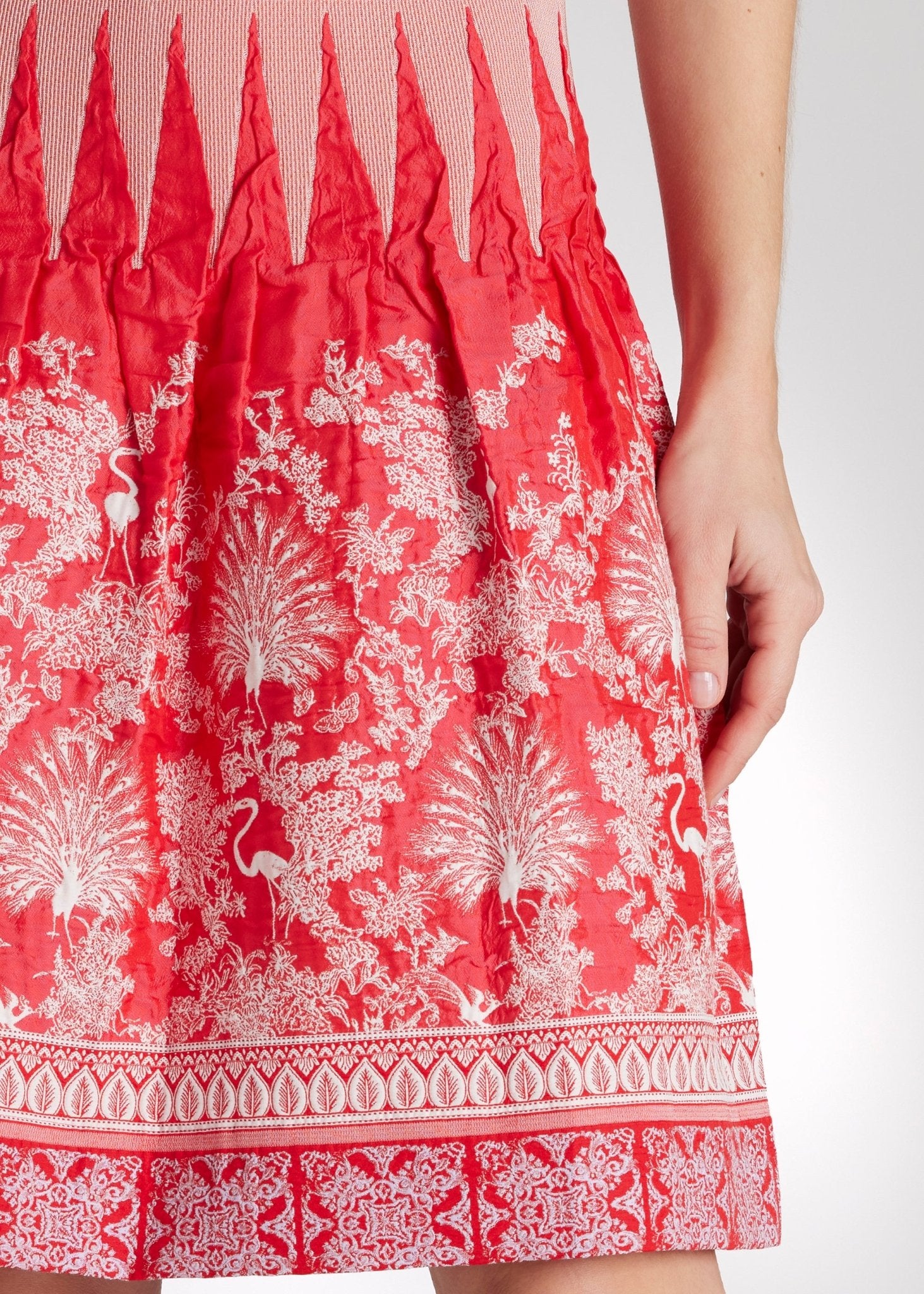 Kurzer One Size Rock LACROSA-S mit Gummiband und Vogelmuster in Rot