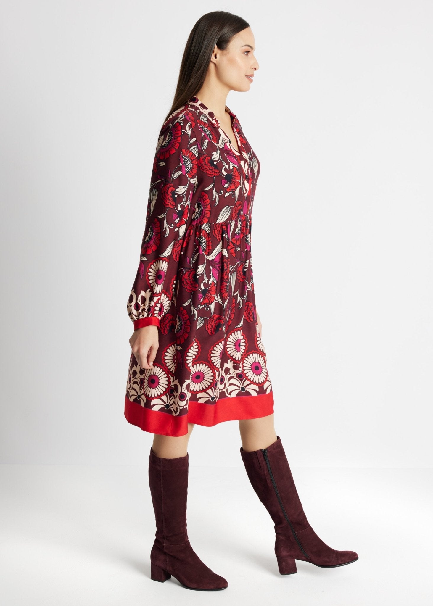 Kurzes Kleid VALUNA aus 100 % Viskose in leichter A-Linie - FOX'S-Fashion