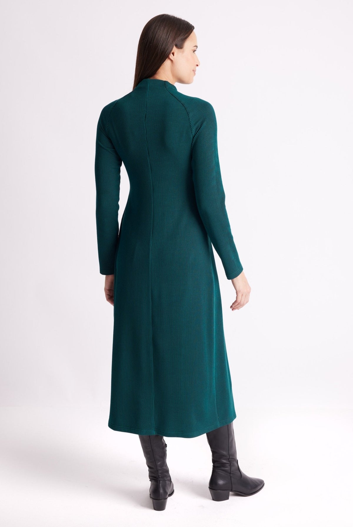 Langes Kleid PETRONO aus fein geripptem Viskose-Mix in A-Linie - FOX'S-Fashion