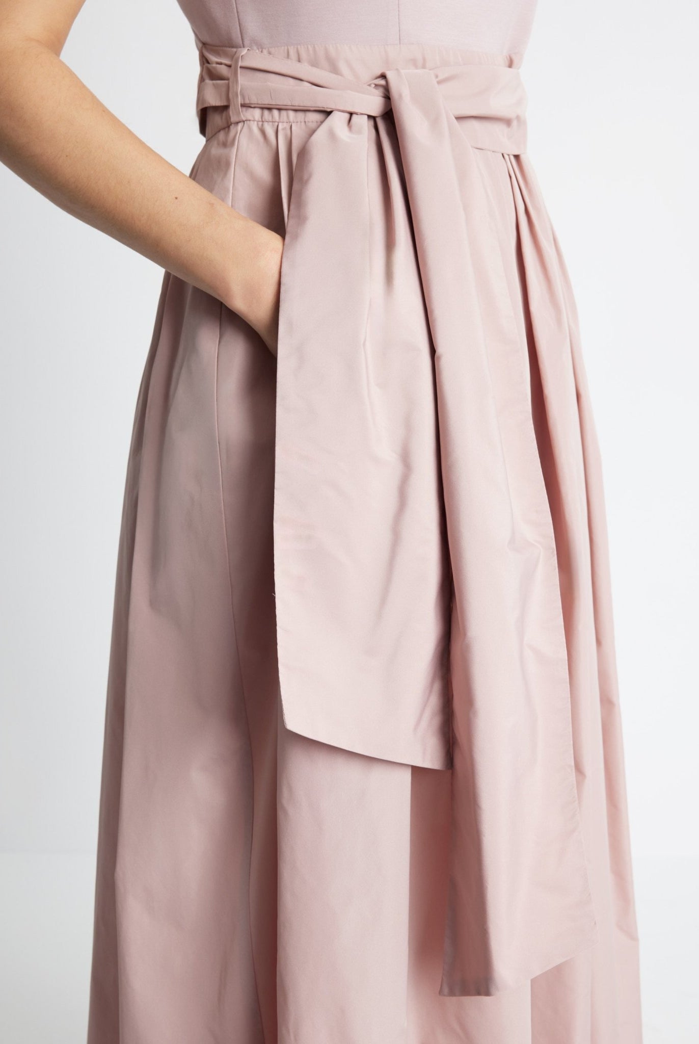 Langes Kleid SELONGIA im Patch aus Viskosejersey und Taft - FOX'S-Fashion