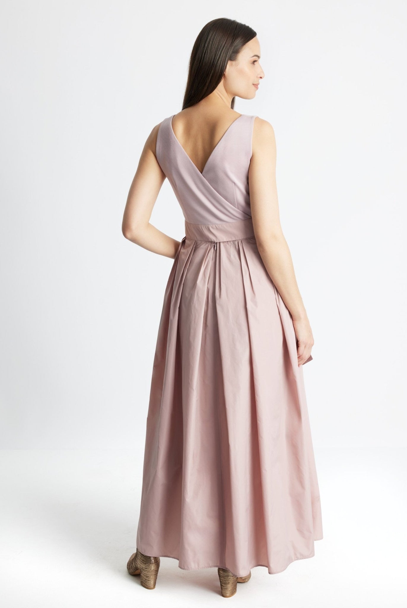 Langes Kleid SELONGIA im Patch aus Viskosejersey und Taft - FOX'S-Fashion