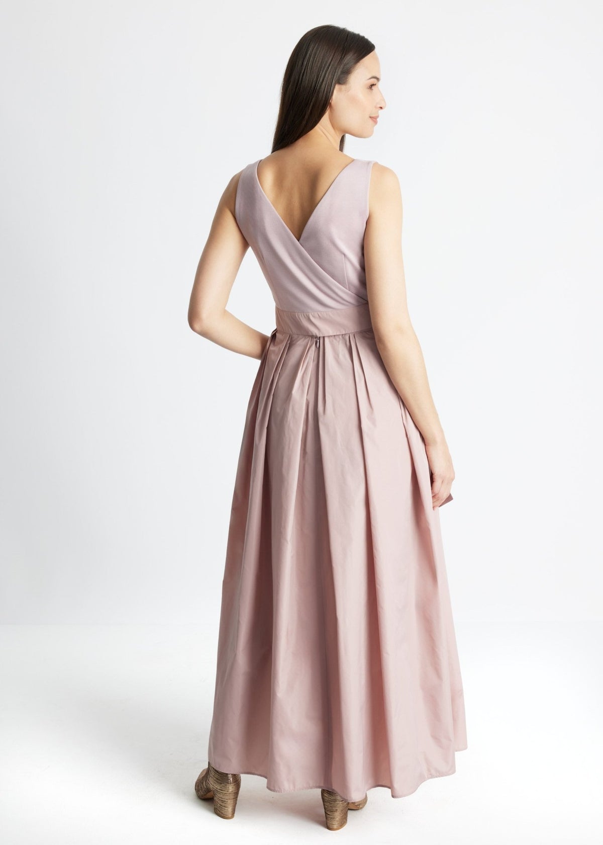 Langes Kleid SELONGIA im Patch aus Viskosejersey und Taft - FOX'S-Fashion