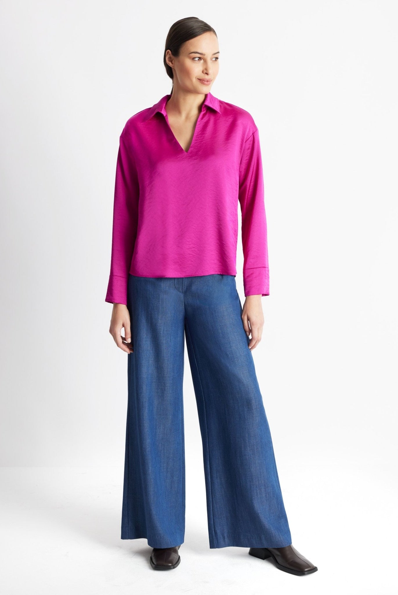 Legere Bluse GLYNCH aus Viskose-Mix mit Rückenpasse - FOX'S-Fashion