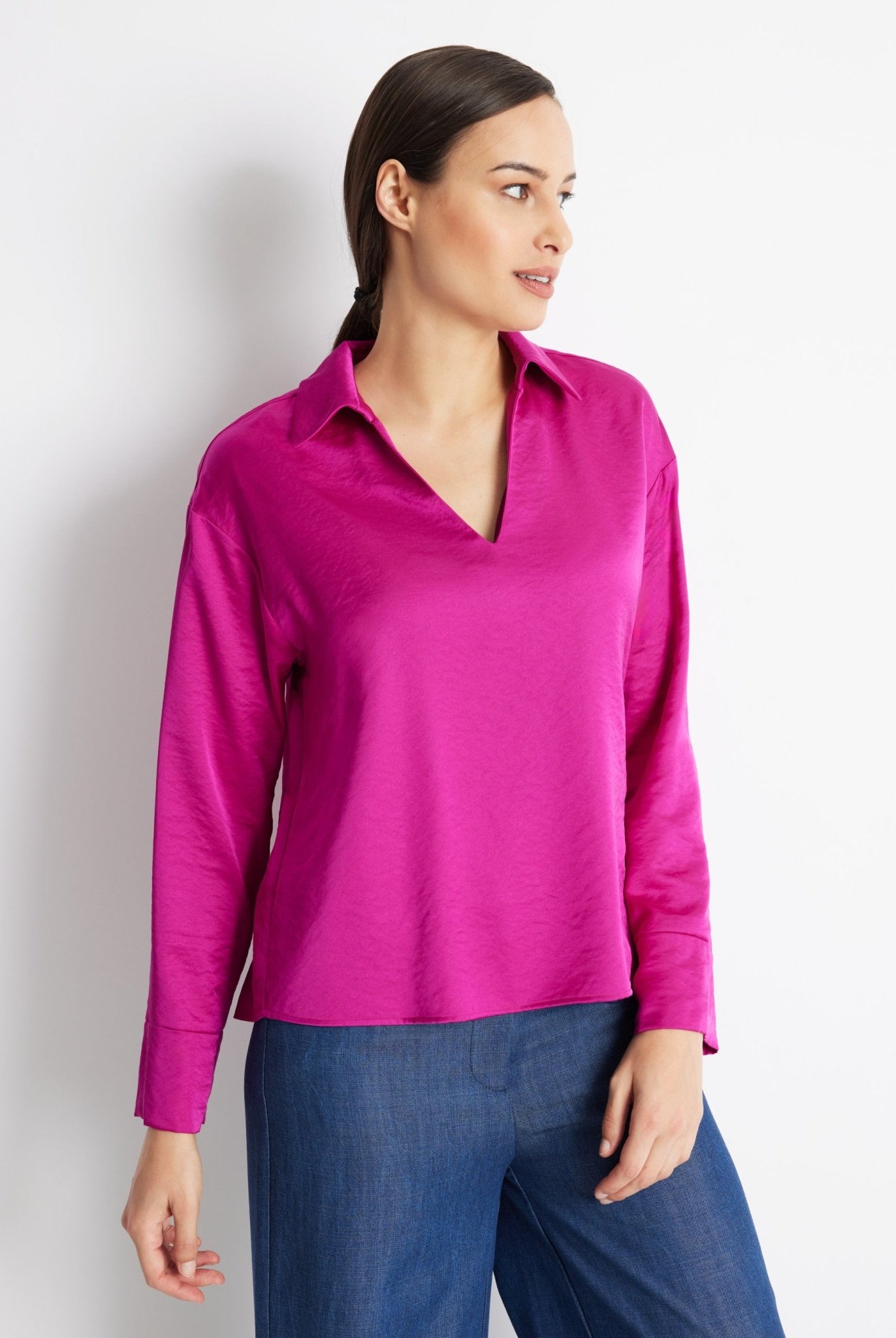 Legere Bluse GLYNCH aus Viskose-Mix mit Rückenpasse - FOX'S-Fashion