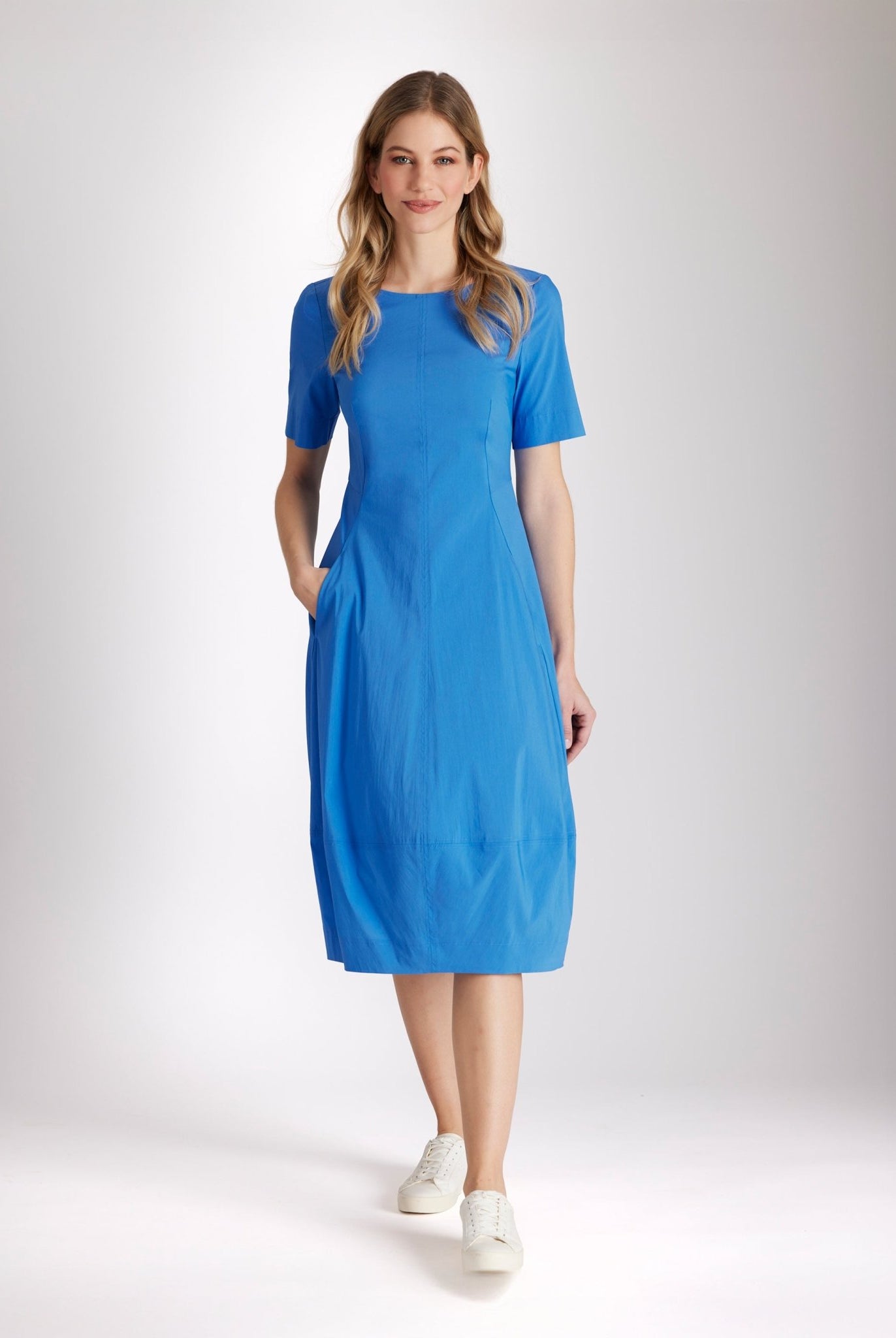 Legeres Midi - Kleid KYROBAO aus Baumwollmix mit leichter O - Form - FOX'S - Fashion