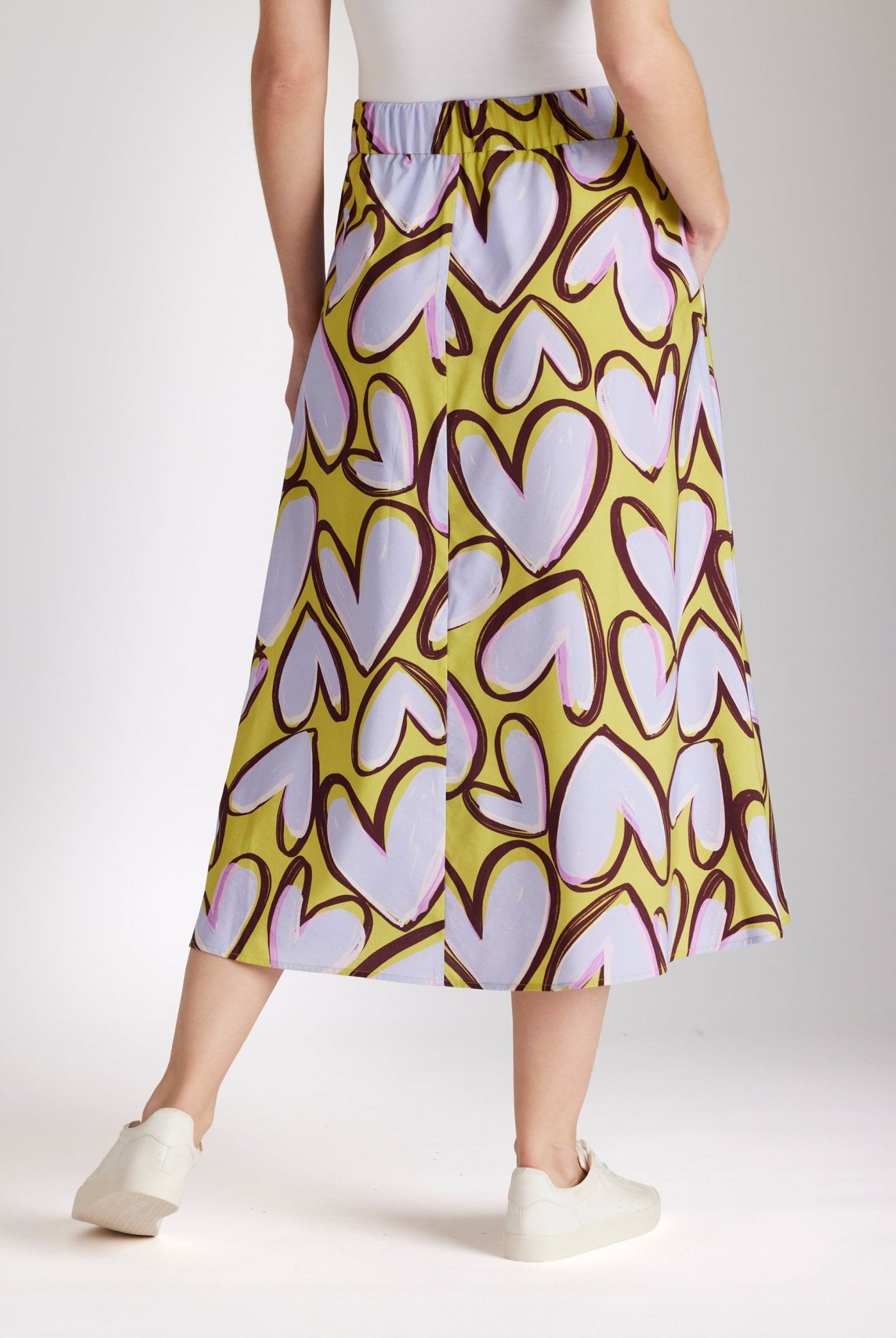 Midi - Rock QUANORO aus Viskose - Baumwoll - Mix in A - Linie - FOX'S - Fashion