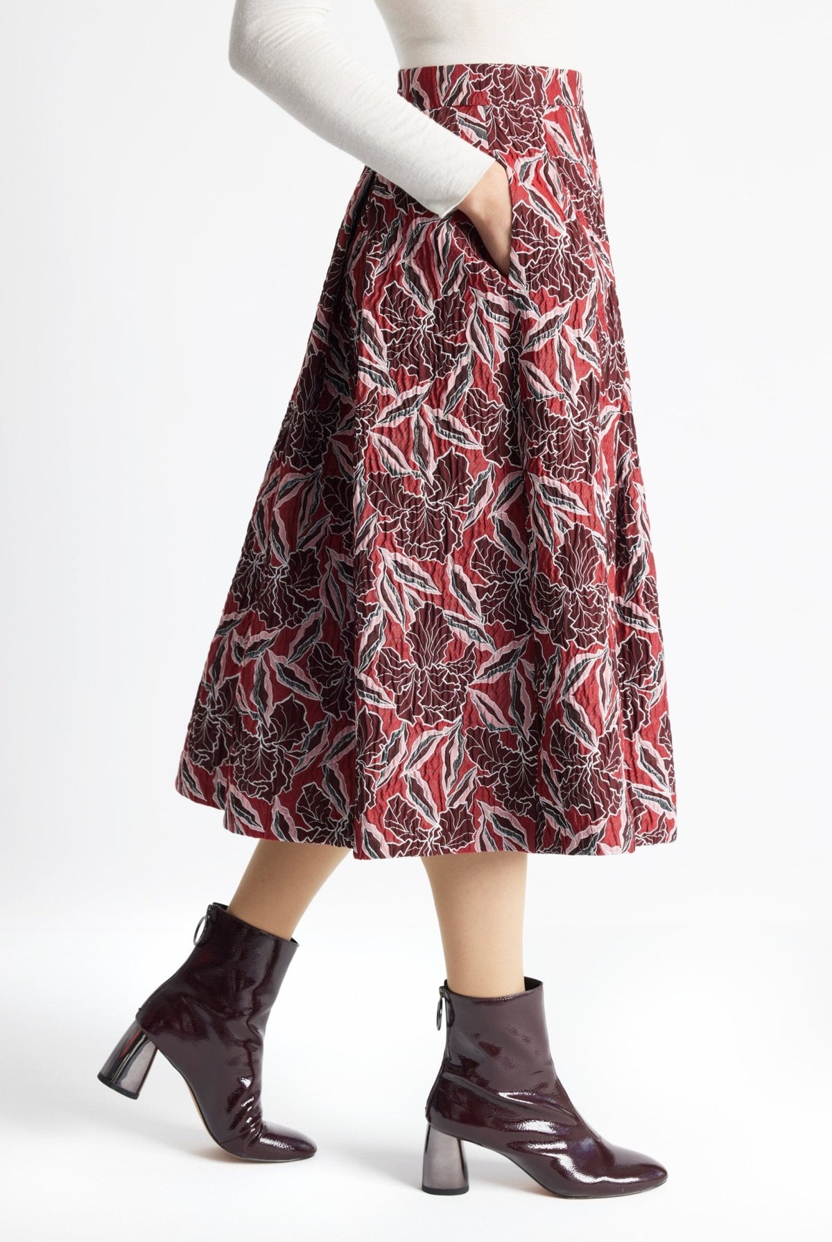 Midi-Rock WUPERO aus Viskose-Baumwoll-Mix in A-Linie - FOX'S-Fashion