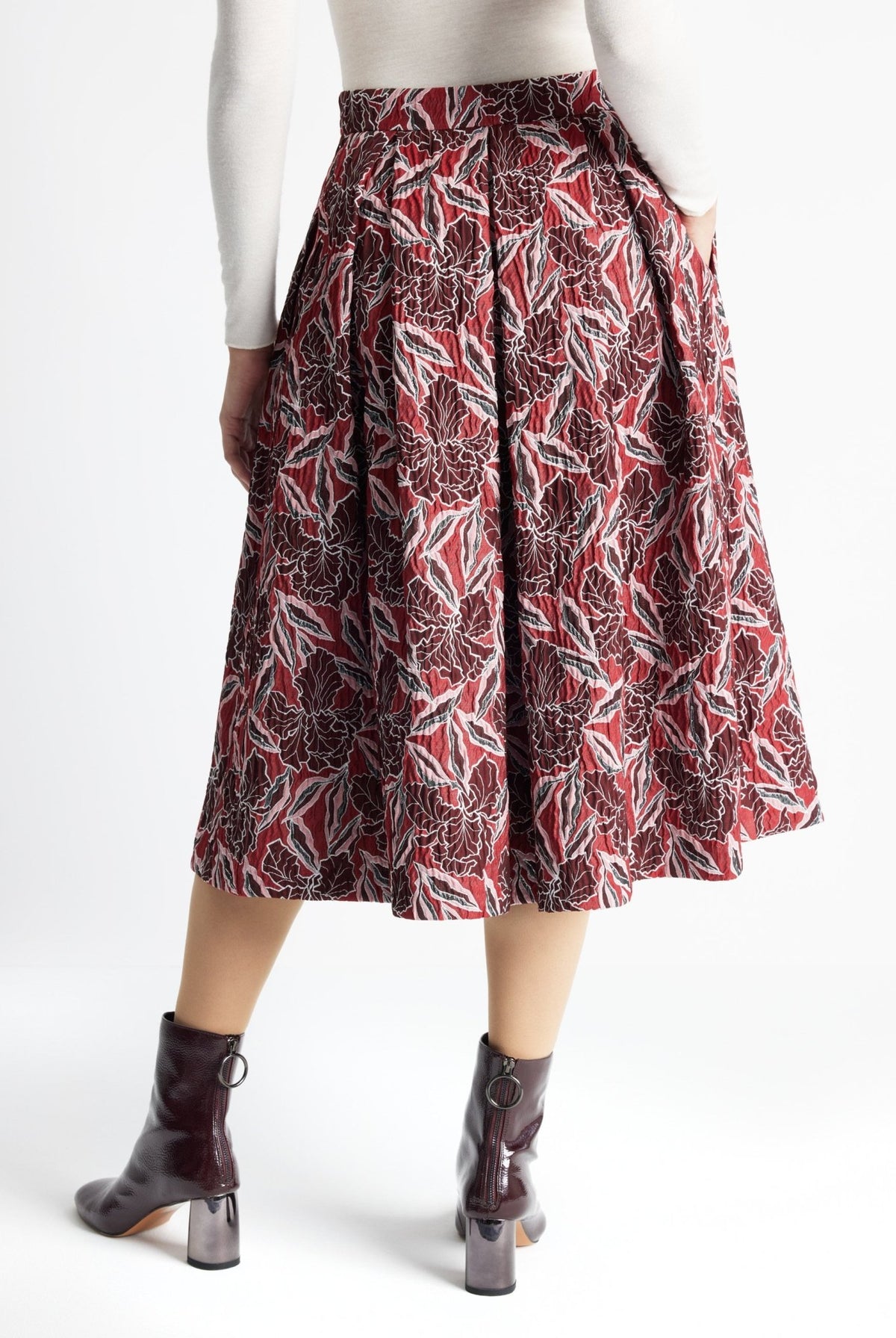 Midi-Rock WUPERO aus Viskose-Baumwoll-Mix in A-Linie - FOX'S-Fashion