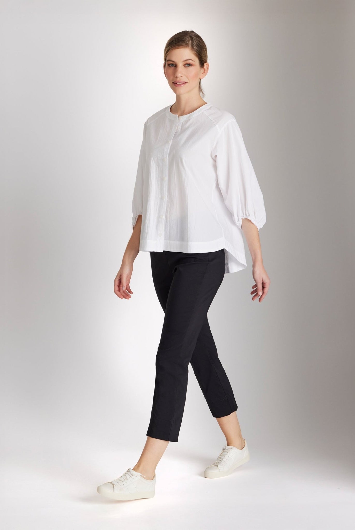 Schmale 7/8 - Hose MESSINI aus Baumwollmix mit Stretch - FOX'S - Fashion