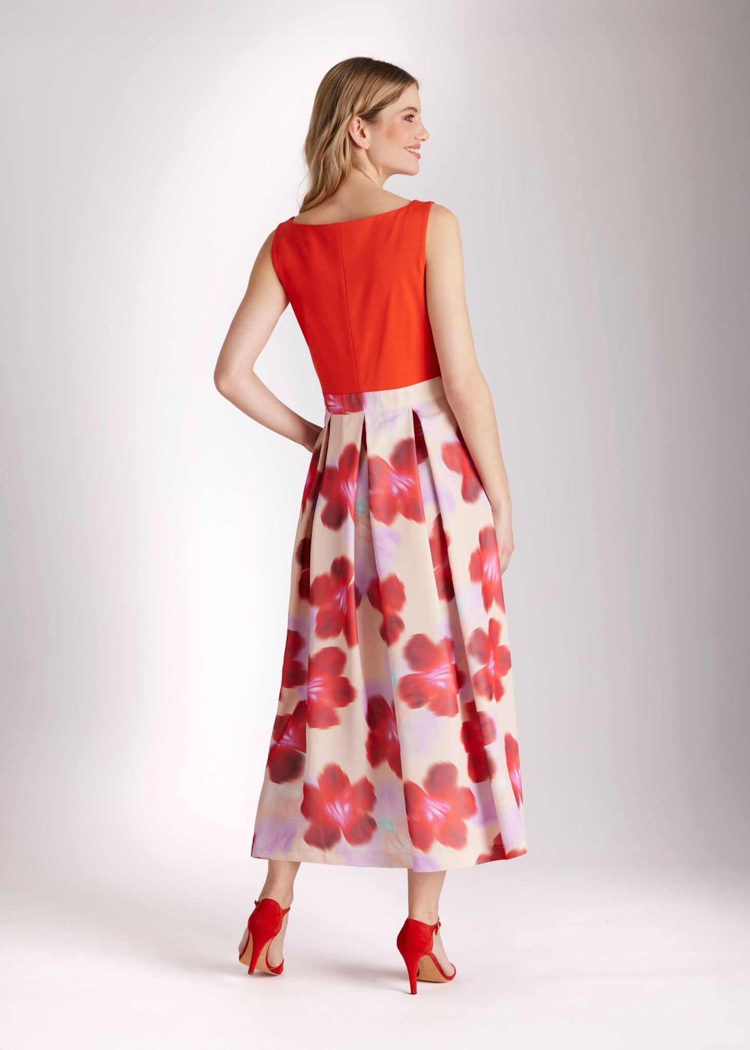 Tailliertes Kleid SUDIBARA im Patch aus Viskosejersey und Taft - FOX'S - Fashion