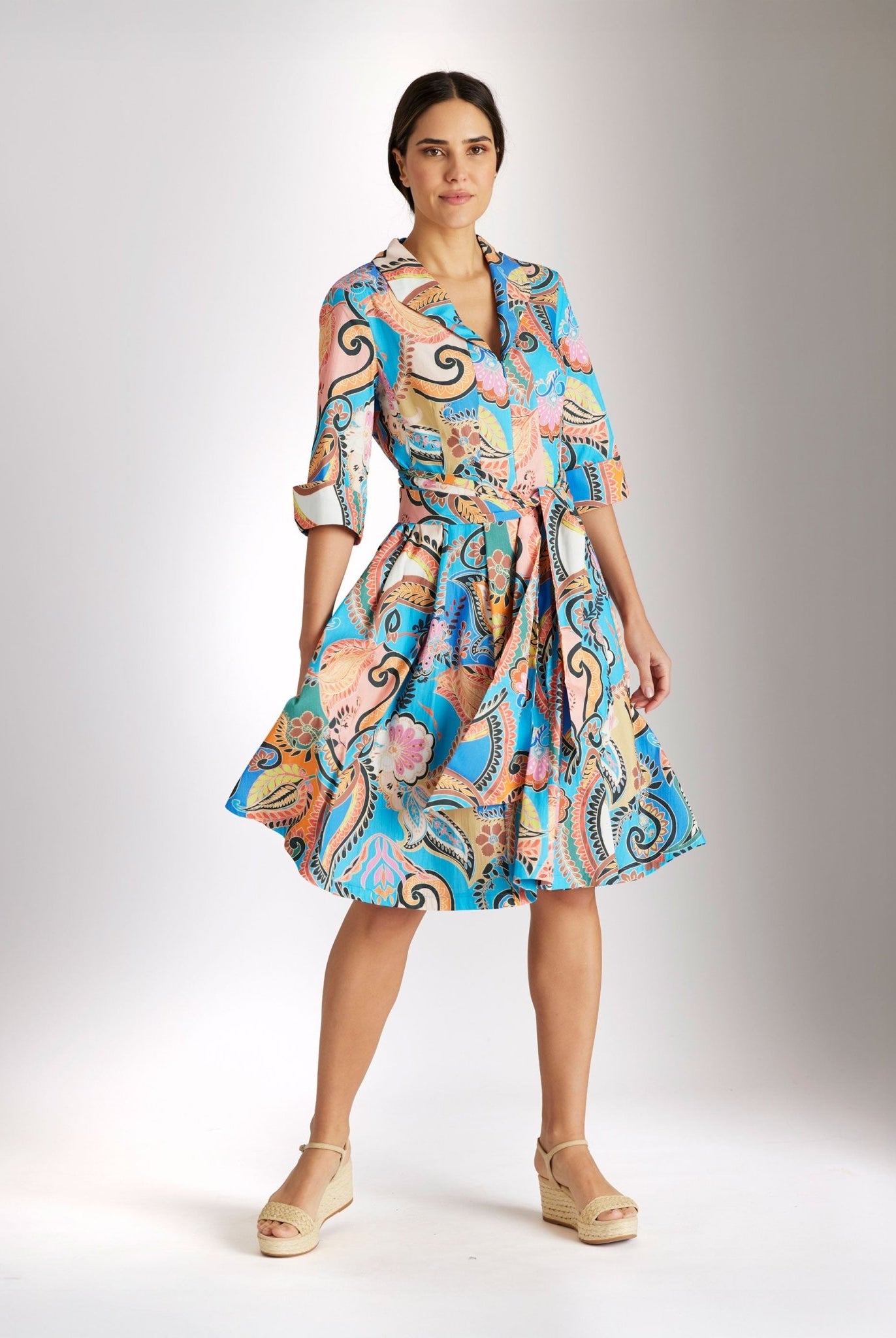 Tailliertes Kleid UDAXI aus Bio - Baumwolle - FOX'S - Fashion