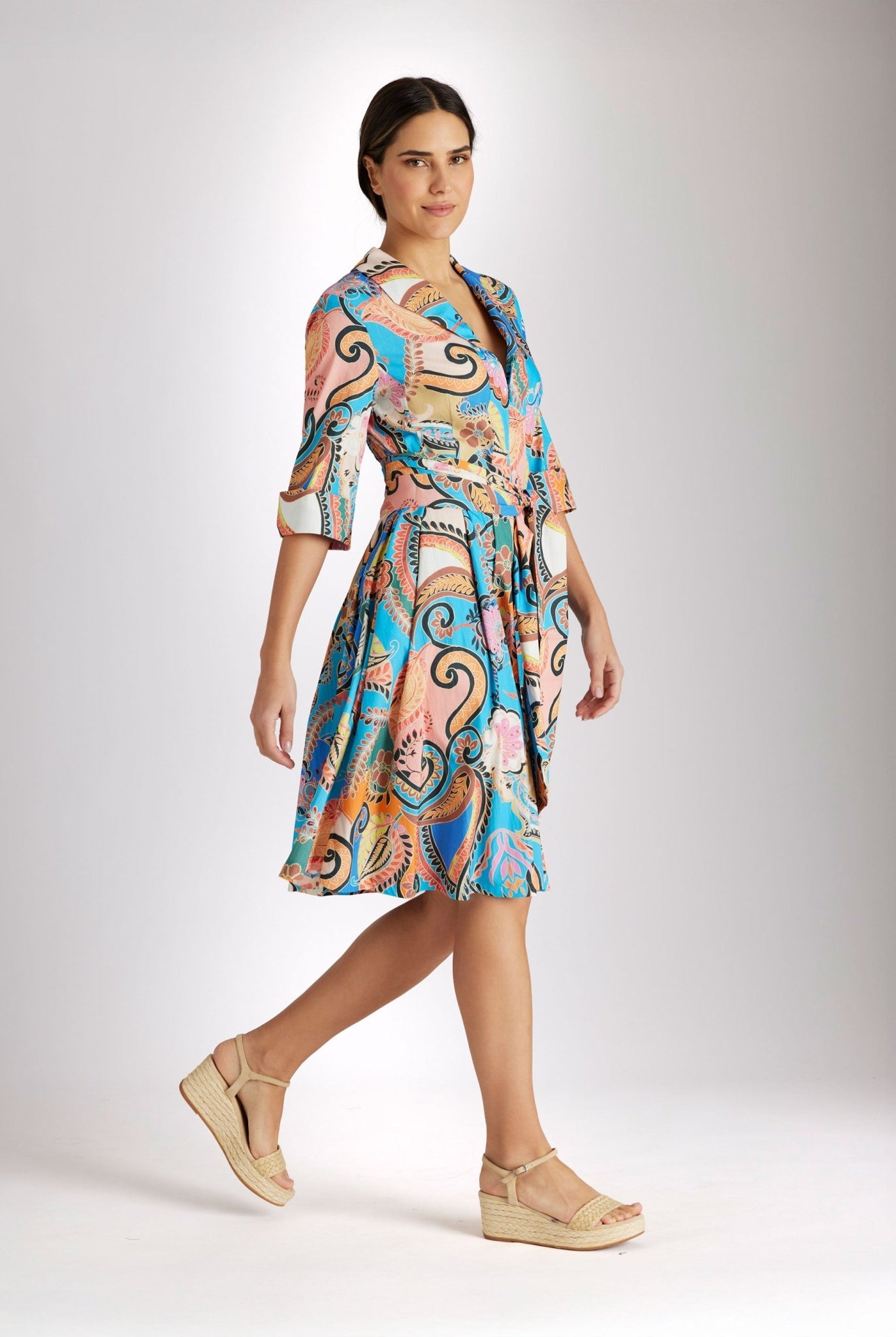 Tailliertes Kleid UDAXI aus Bio - Baumwolle - FOX'S - Fashion