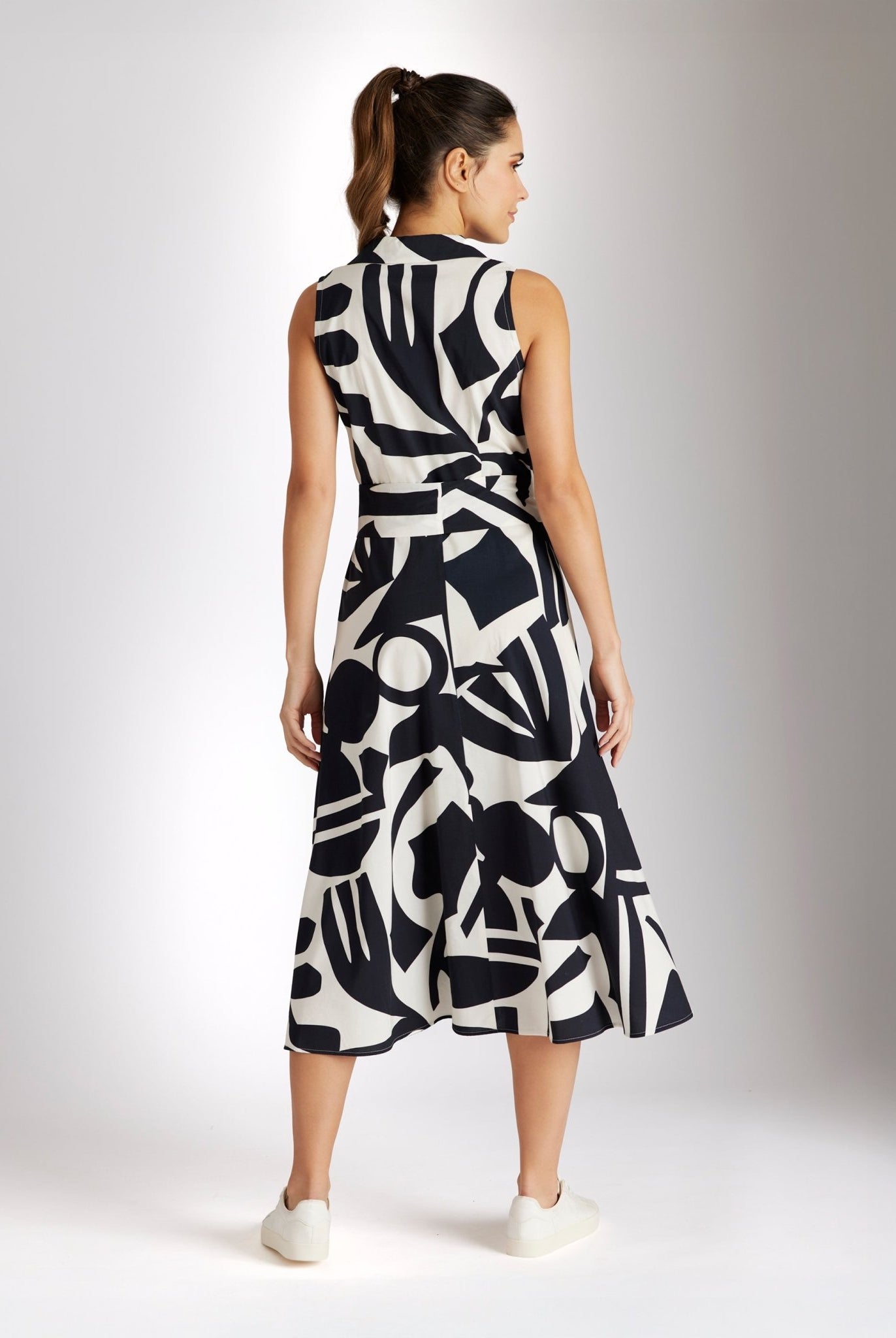 Tailliertes Midi - Kleid QUANOTA aus Viskose - Baumwolle - Mix - FOX'S - Fashion