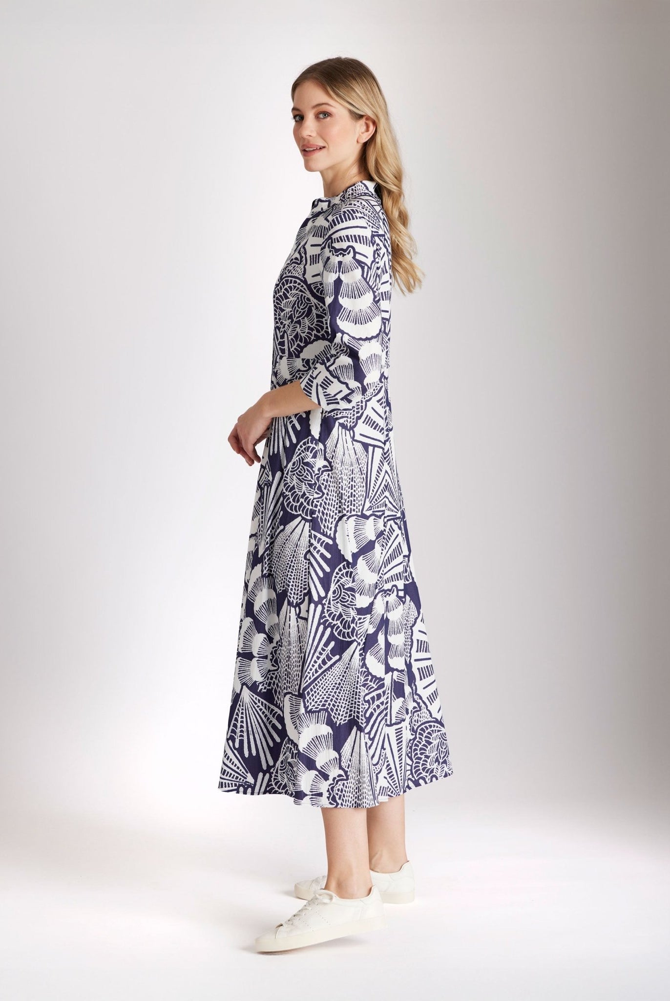 Tailliertes Midi - Kleid UVENTIA aus Bio - Baumwolle - FOX'S - Fashion