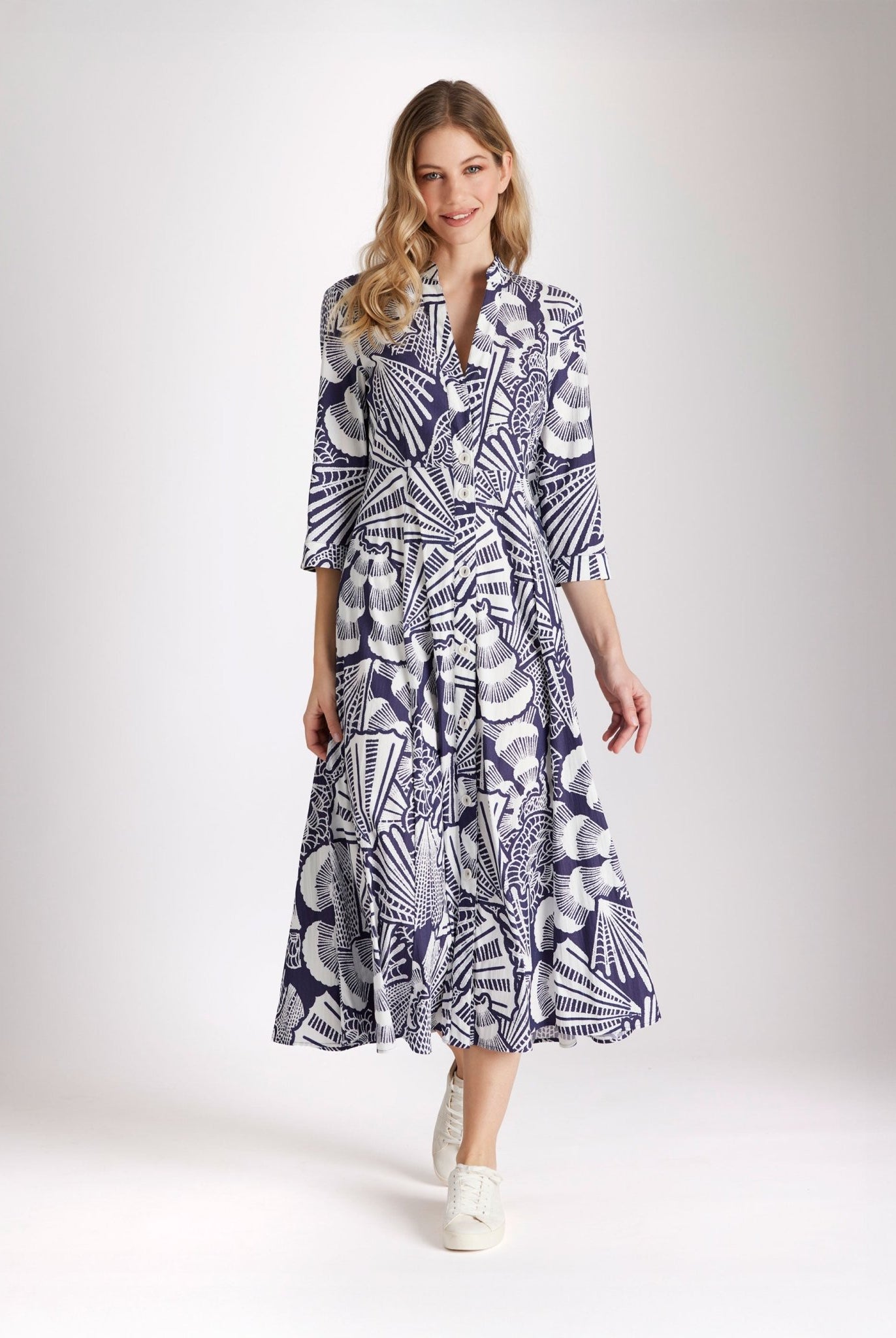 Tailliertes Midi - Kleid UVENTIA aus Bio - Baumwolle - FOX'S - Fashion