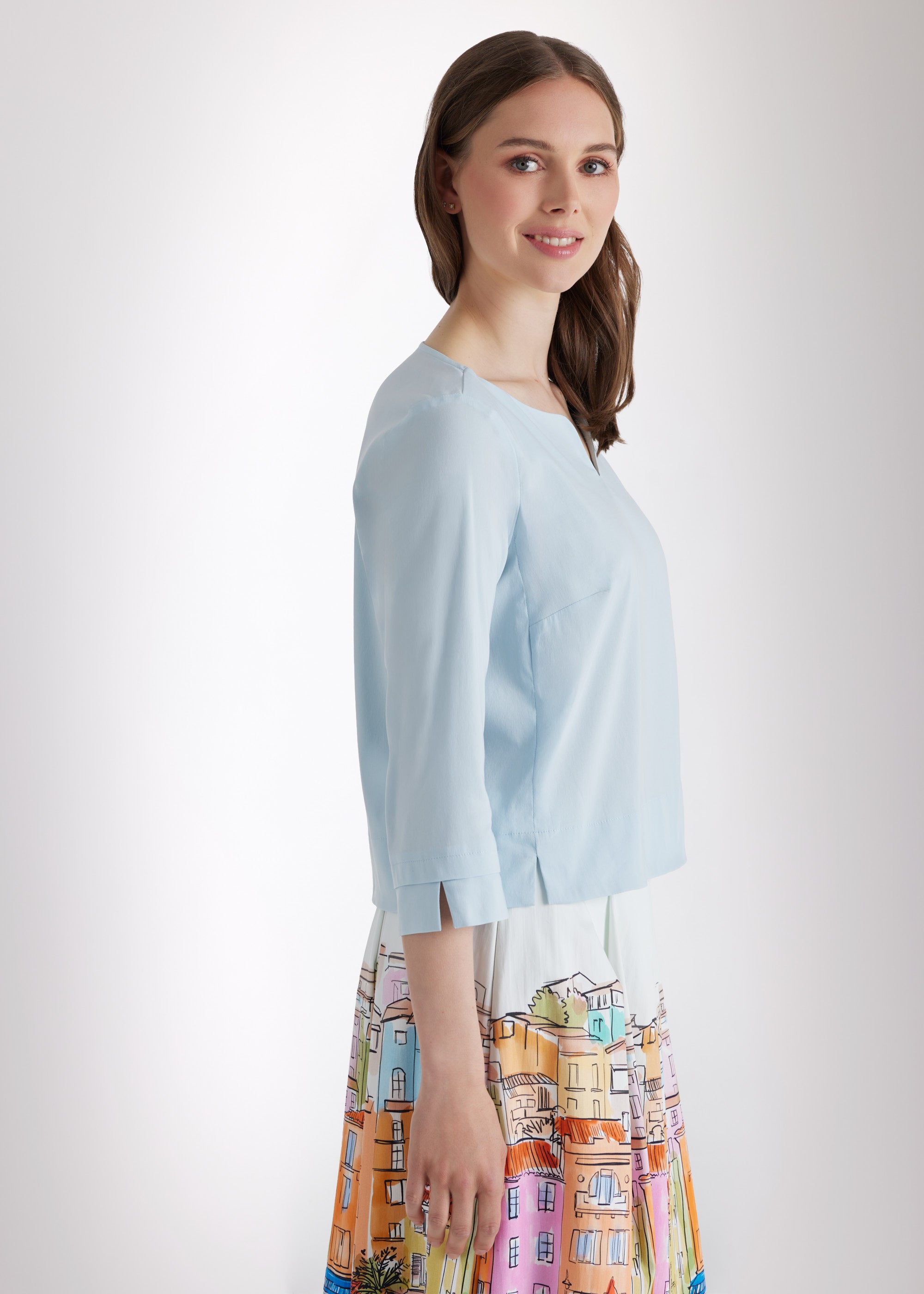 Kastige Bluse BUSHAKTY aus leichtem Baumwollmix mit Stretch - FOX'S - Fashion