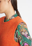 Legerer Strickpullunder DEPULI mit Rundhalsausschnitt in Orange
