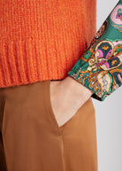 Legerer Strickpullunder DEPULI mit Rundhalsausschnitt in Orange