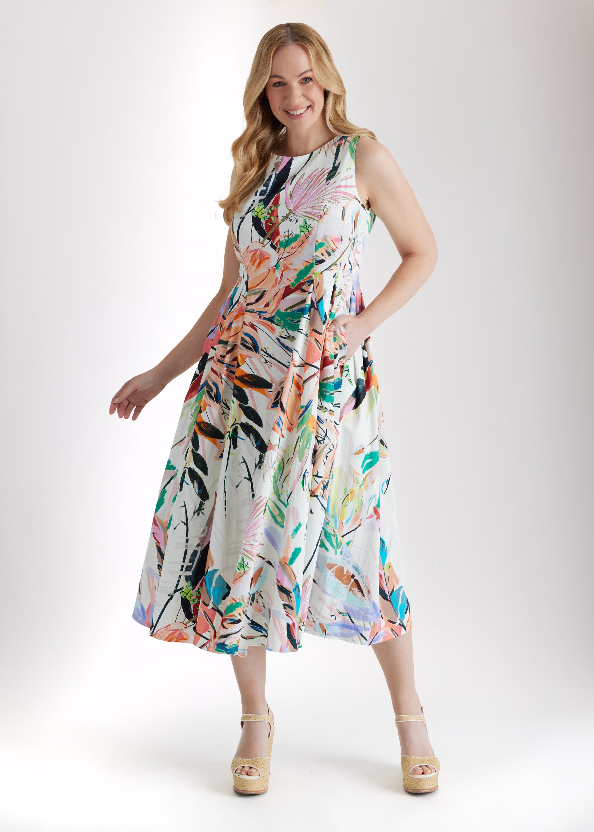 Tailliertes Midi - Kleid DEMONA aus Bio - Baumwolle - FOX'S - Fashion