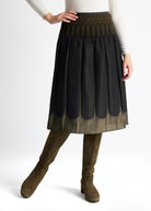 One Size Rock LEPLIRO-W in Midi-Länge mit Gummibund in Khaki