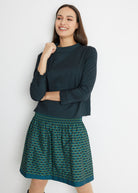 Kurzer One Size Rock LUMIRO-W mit Gummibund und Muster in Petrol