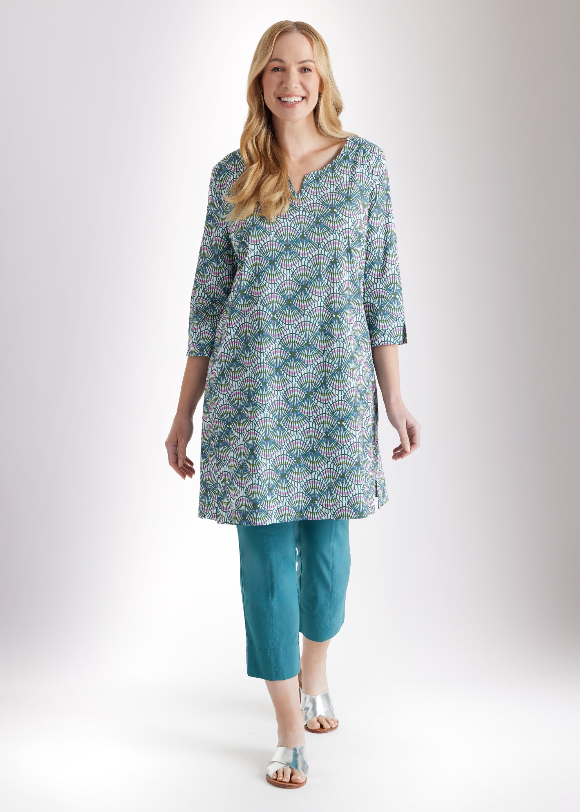 Schmale 7/8 - Hose MESSINI aus Baumwollmix mit Stretch - FOX'S - Fashion