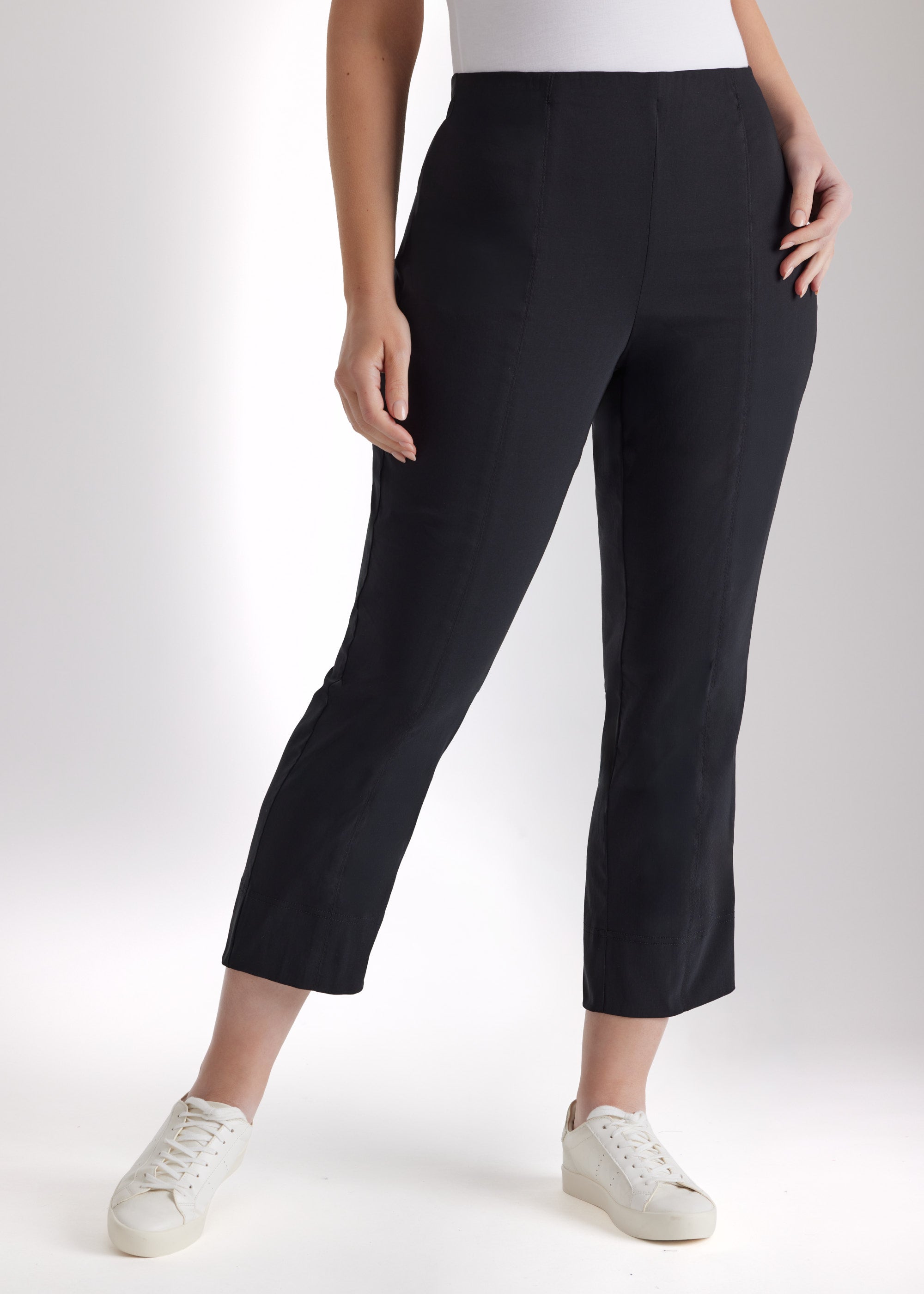Schmale 7/8 - Hose MESSINI aus Baumwollmix mit Stretch in Schwarz- FOX'S - Fashion