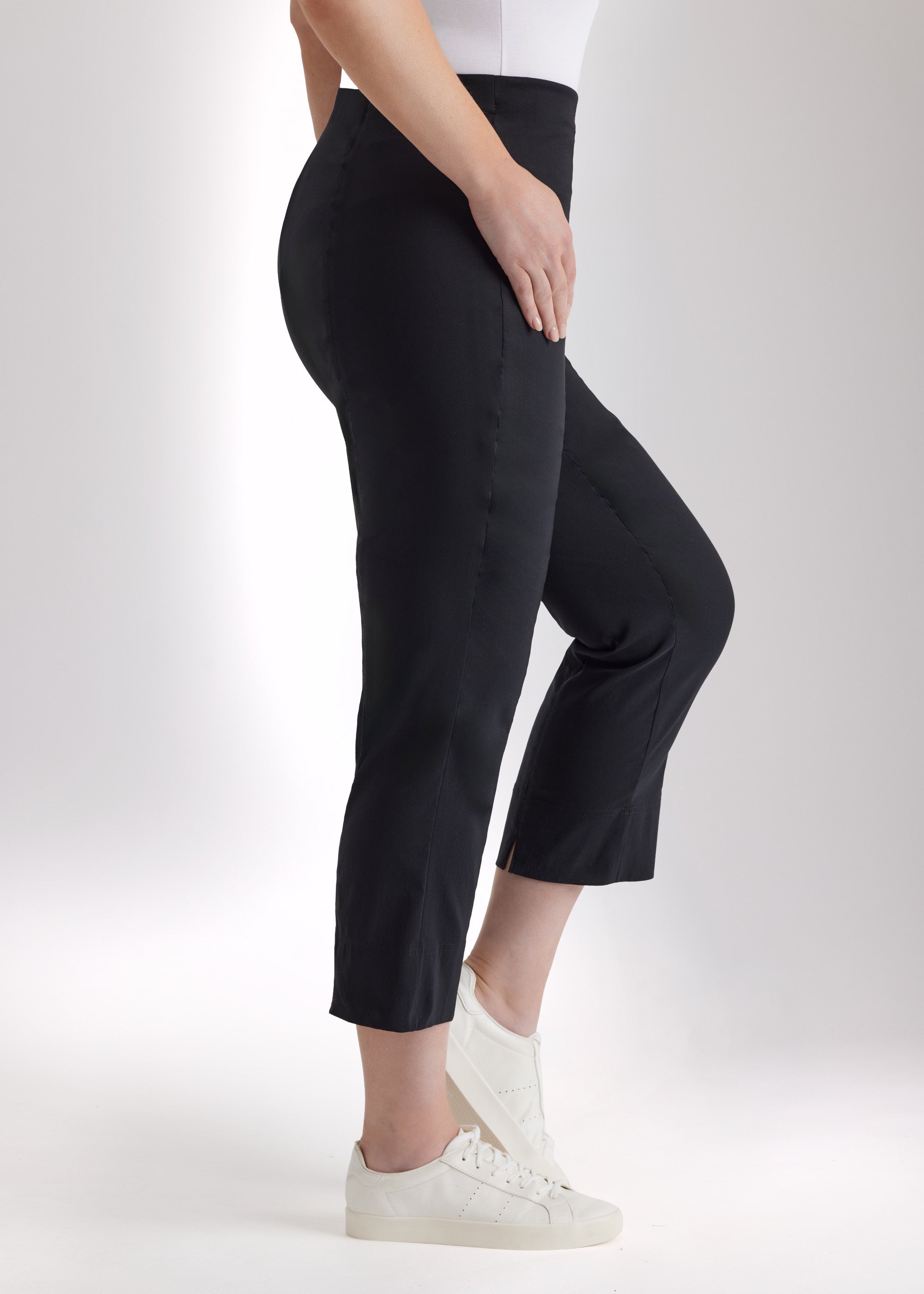 Schmale 7/8 - Hose MESSINI aus Baumwollmix mit Stretch in Schwarz- FOX'S - Fashion